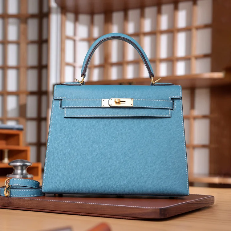 에르메스 켈리 28 셀리에 블루 드 노드 골드 하드웨어 (100% HAND MADE)