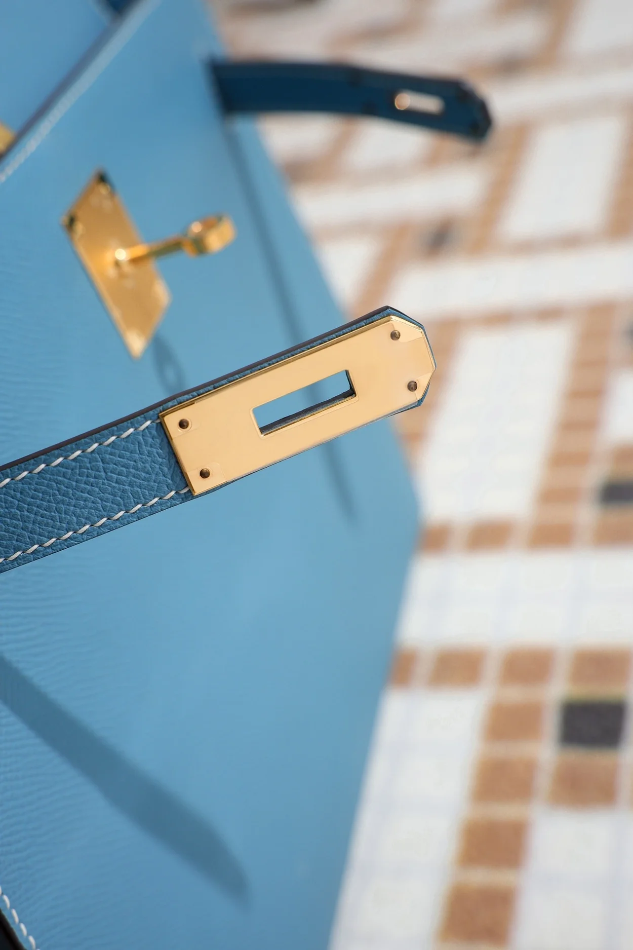 에르메스 켈리 28 셀리에 블루 드 노드 골드 하드웨어 (100% HAND MADE)