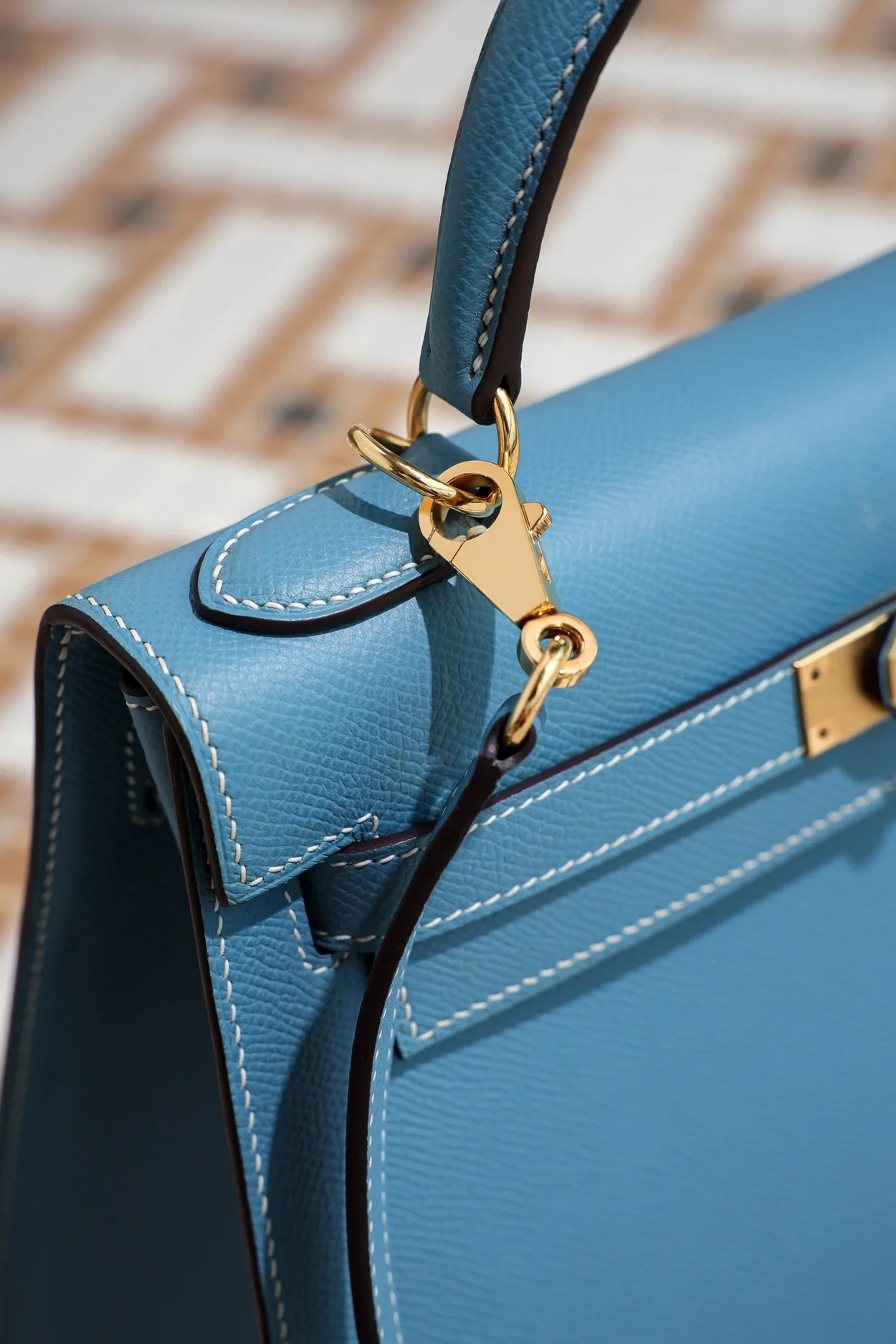 에르메스 켈리 28 셀리에 블루 드 노드 골드 하드웨어 (100% HAND MADE)