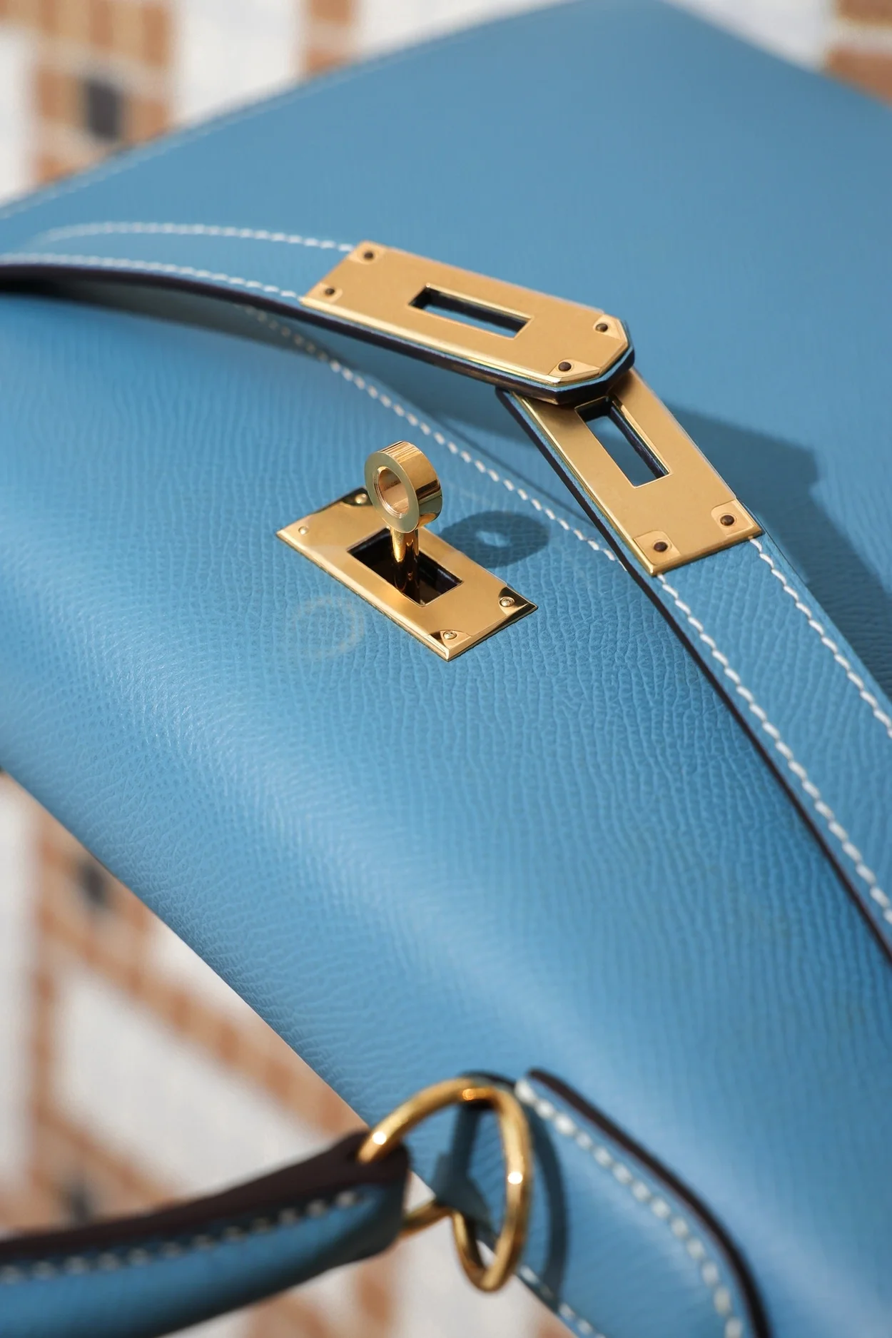 에르메스 켈리 28 셀리에 블루 드 노드 골드 하드웨어 (100% HAND MADE)