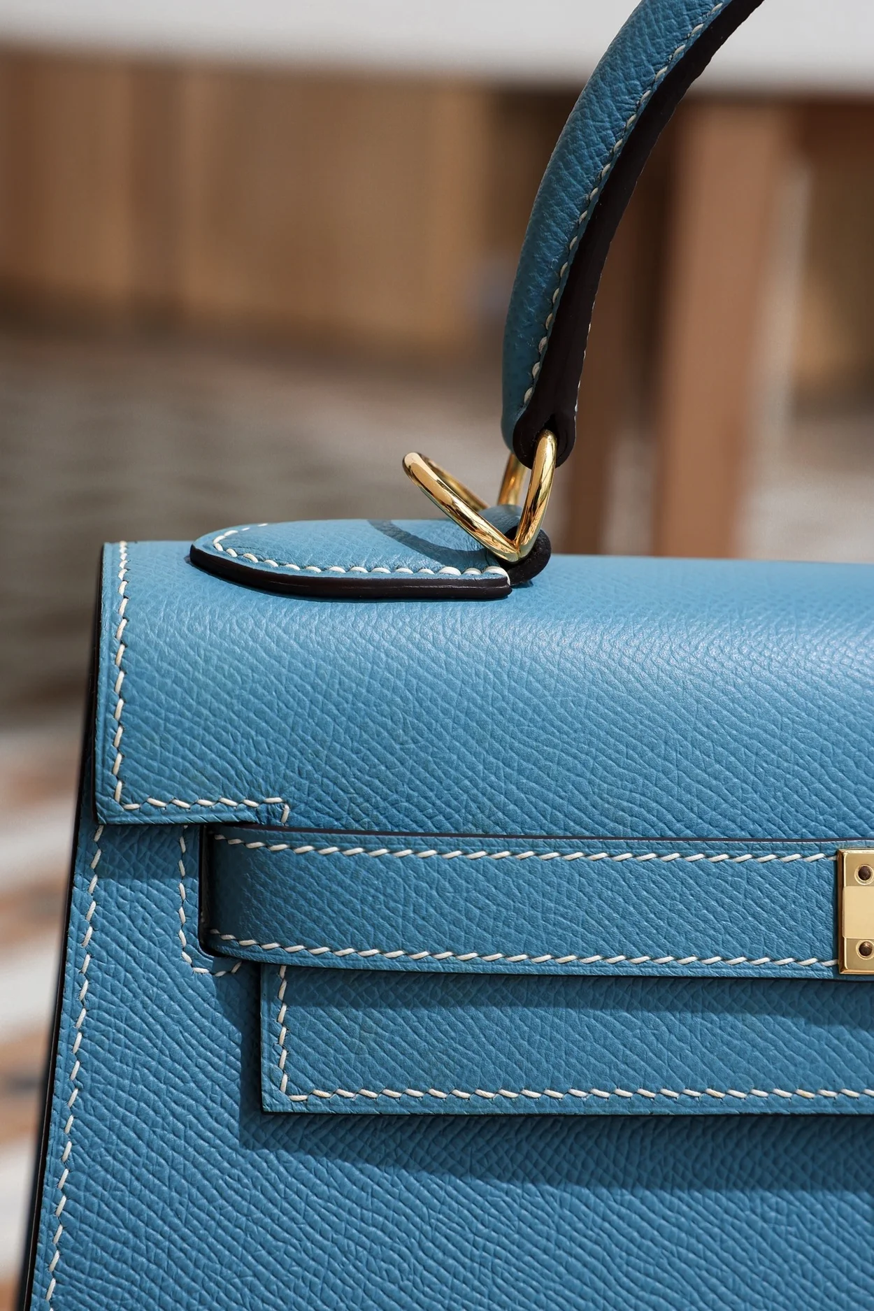 에르메스 켈리 28 셀리에 블루 드 노드 골드 하드웨어 (100% HAND MADE)