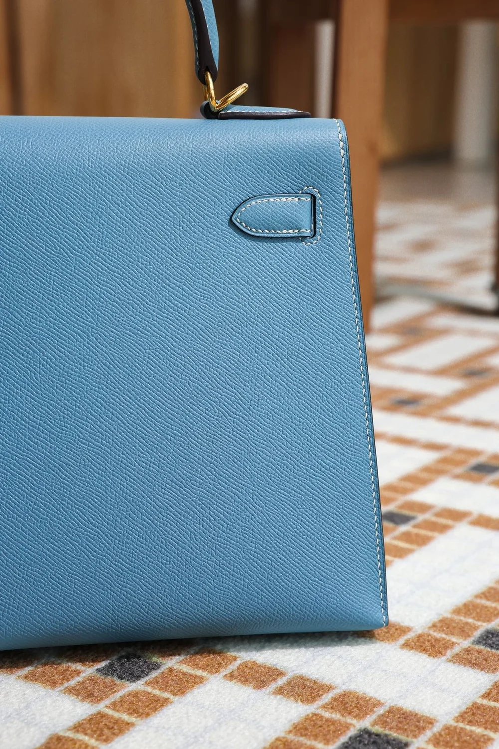 에르메스 켈리 28 셀리에 블루 드 노드 골드 하드웨어 (100% HAND MADE)