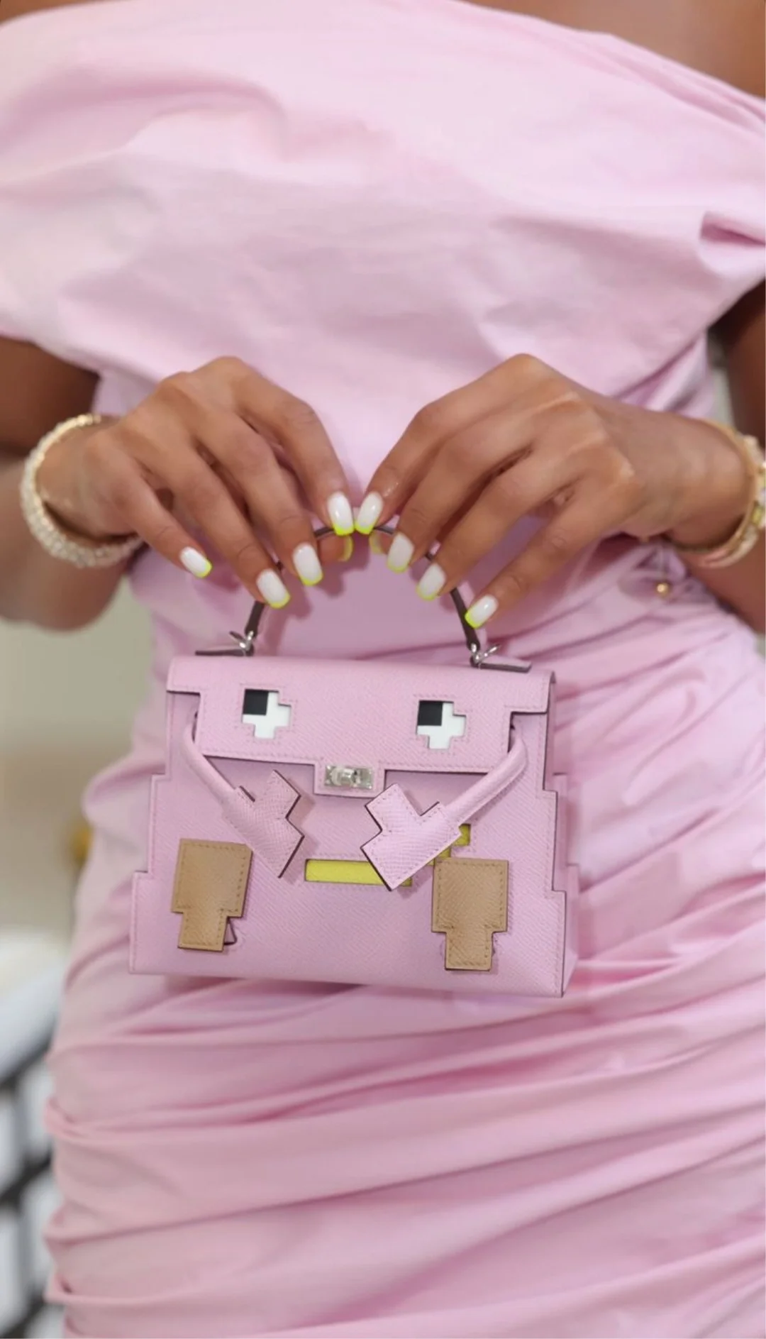 에르메스 켈리돌 픽토 핑크 팔라듐 하드웨어 (100% HAND MADE)