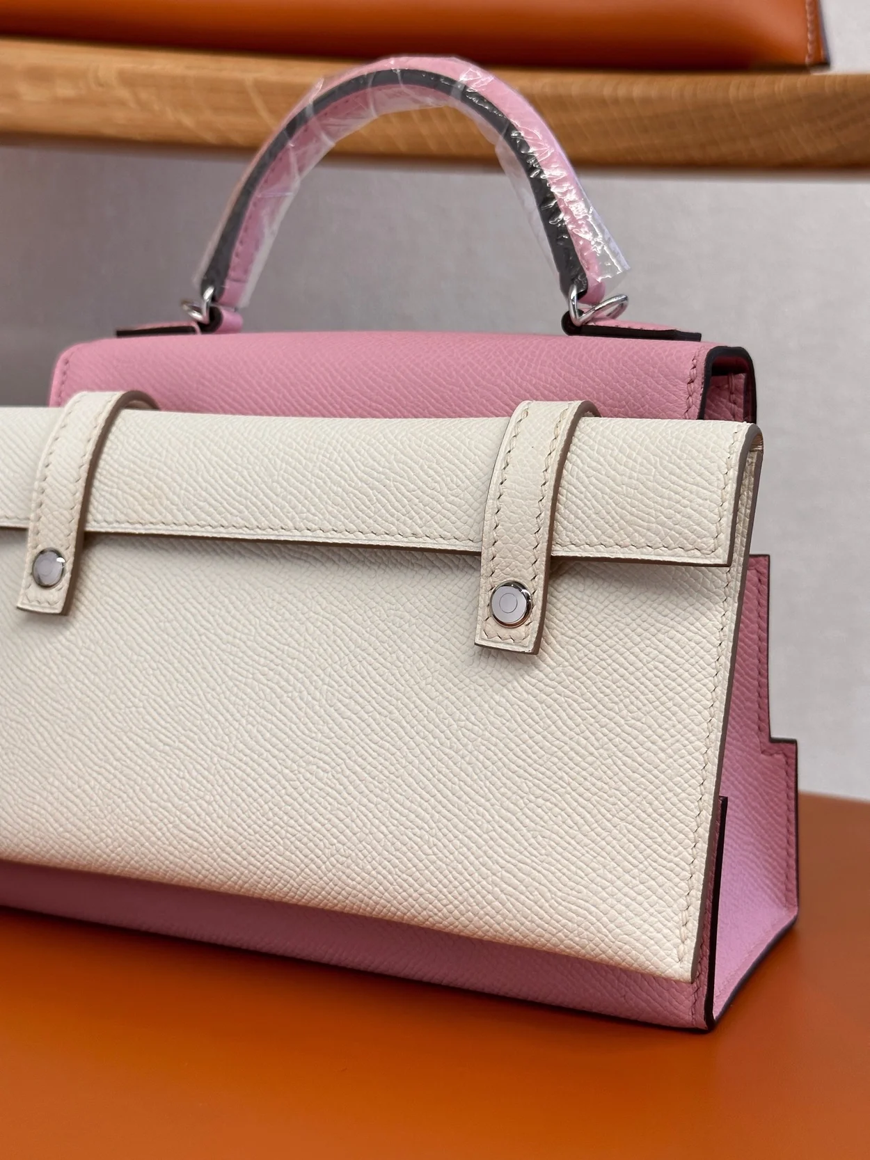 에르메스 켈리돌 픽토 핑크 팔라듐 하드웨어 (100% HAND MADE)