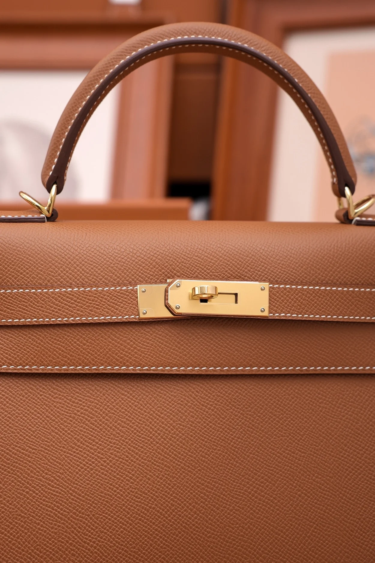 에르메스 켈리 28 셀리에 브라운 골드 하드웨어 (100% HAND MADE)