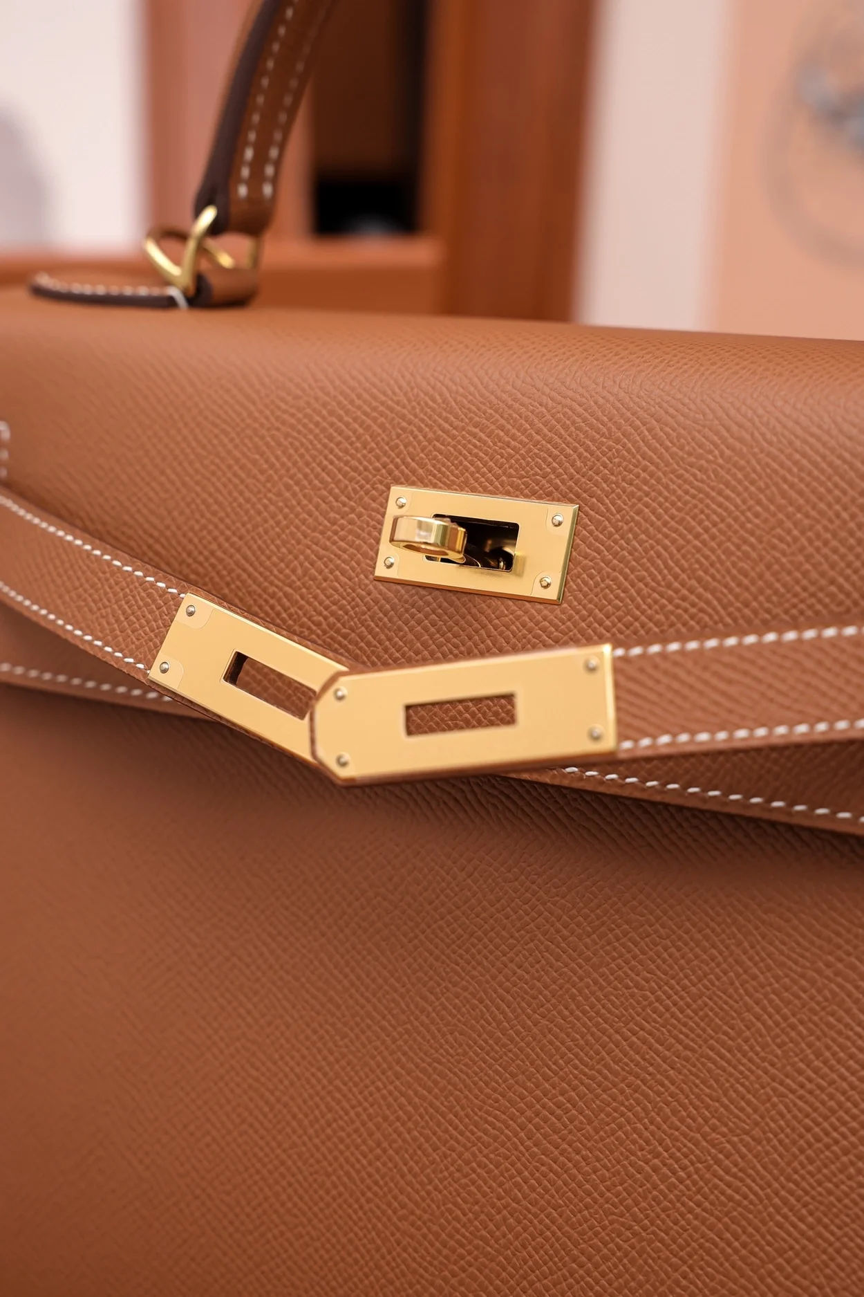 에르메스 켈리 28 셀리에 브라운 골드 하드웨어 (100% HAND MADE)