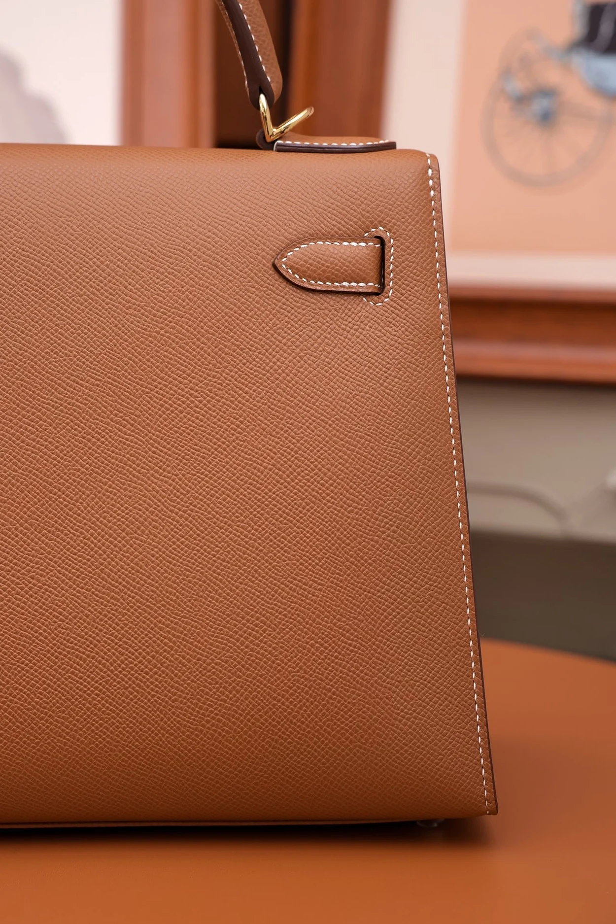 에르메스 켈리 28 셀리에 브라운 골드 하드웨어 (100% HAND MADE)