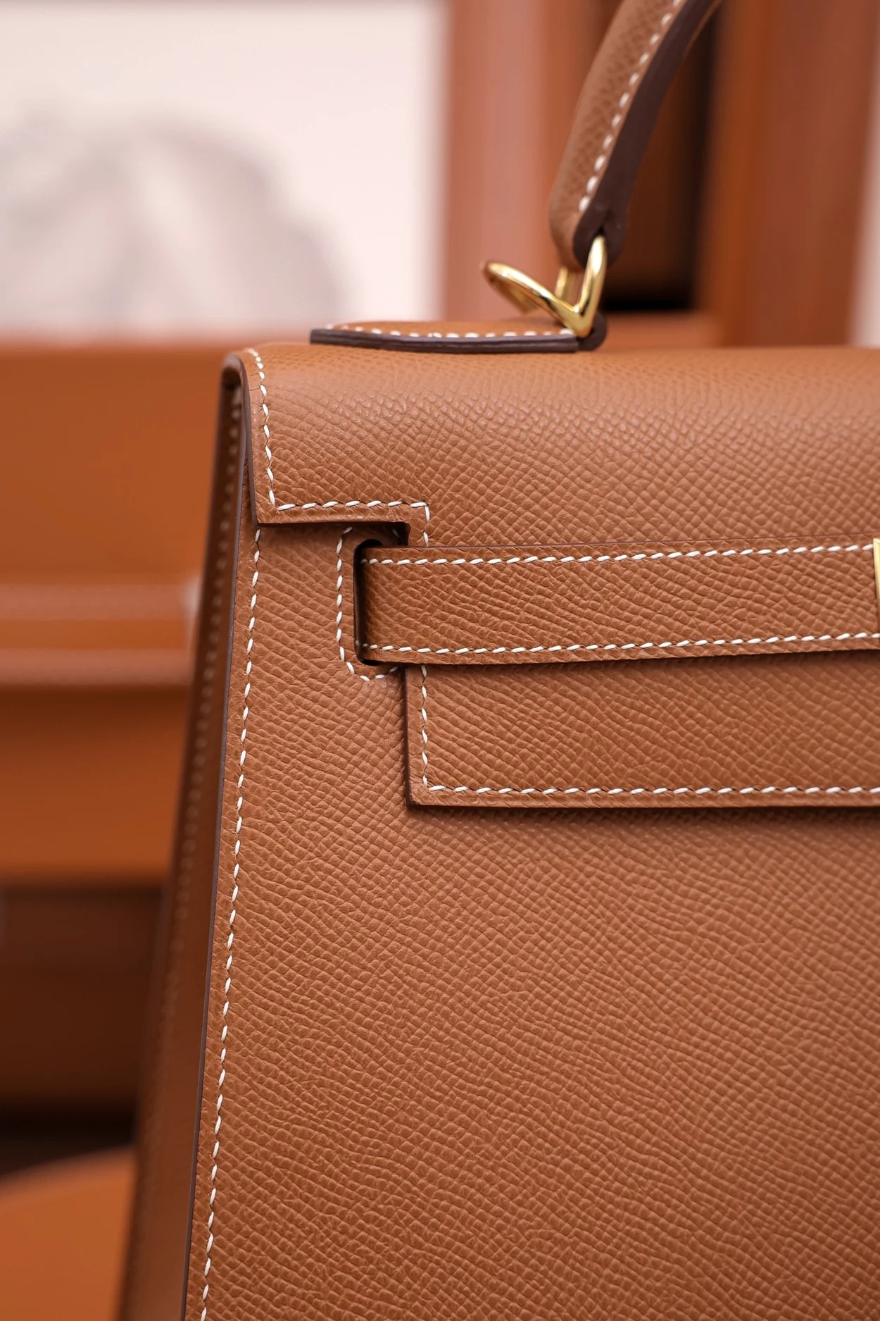 에르메스 켈리 28 셀리에 브라운 골드 하드웨어 (100% HAND MADE)