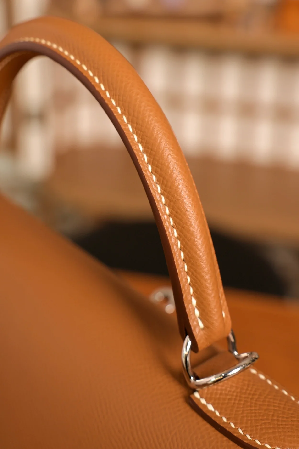 에르메스 켈리 25 셀리에 골드 브라운 실버 하드웨어 (100% HAND MADE)