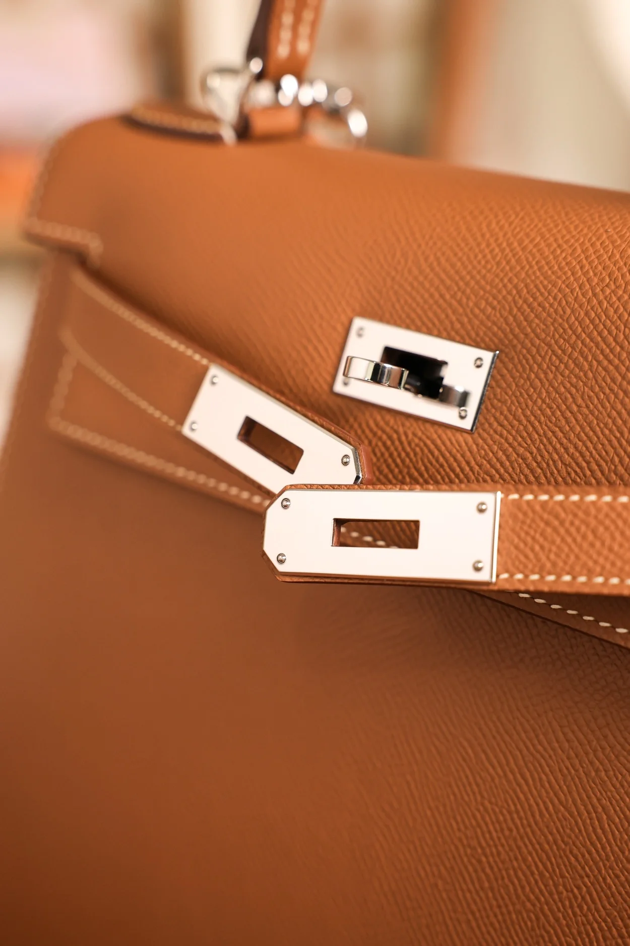 에르메스 켈리 25 셀리에 골드 브라운 실버 하드웨어 (100% HAND MADE)