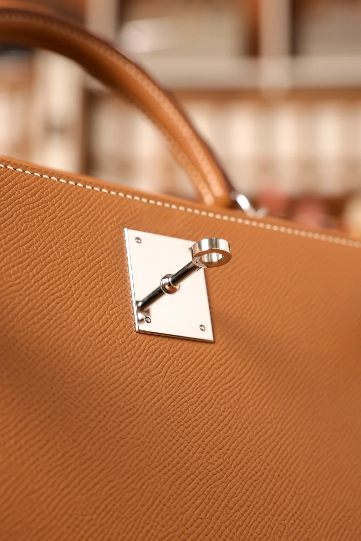 에르메스 켈리 25 셀리에 골드 브라운 실버 하드웨어 (100% HAND MADE)