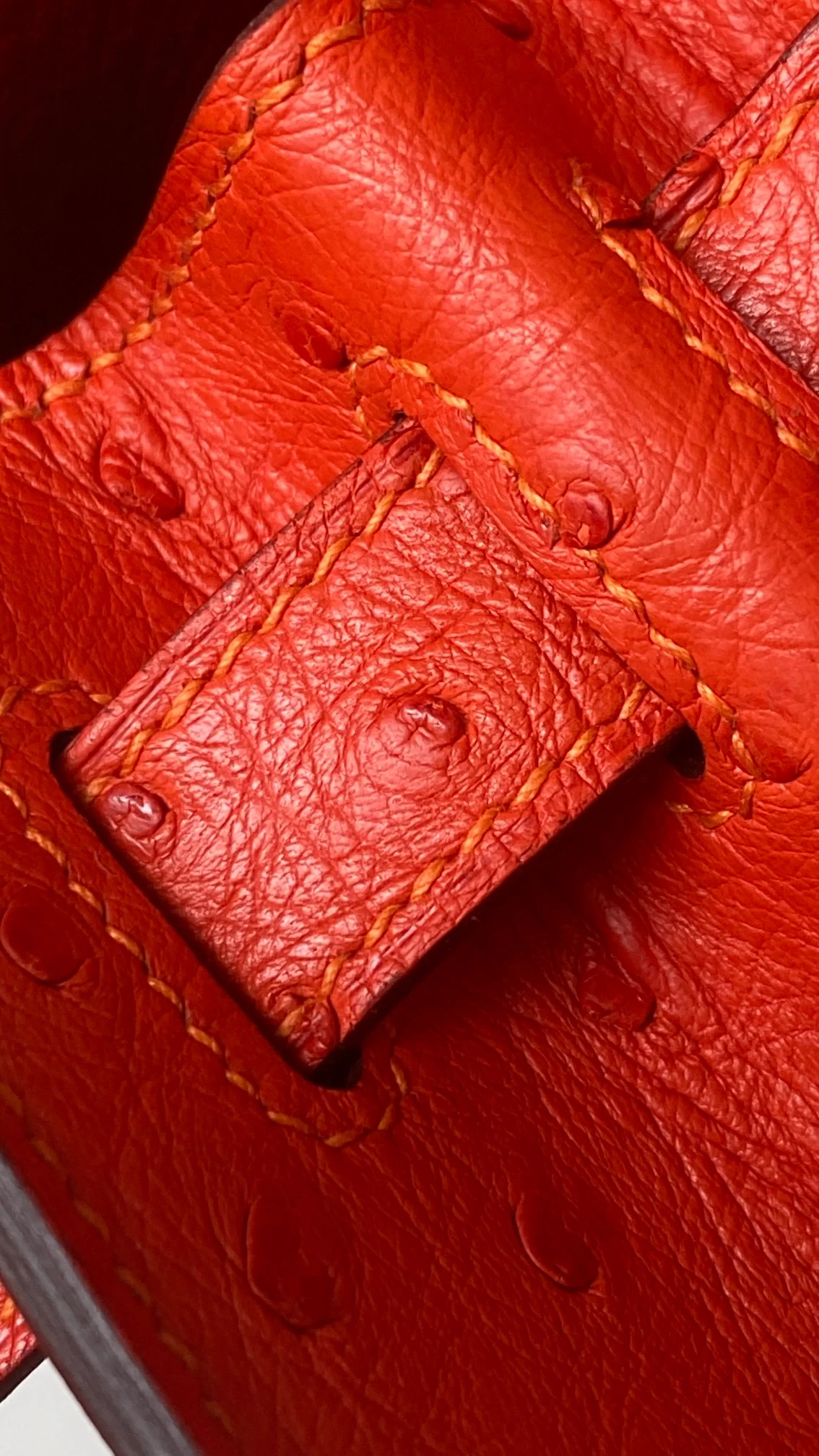 에르메스 켈리 28 셀리에 오스트리치 레드 골드 하드웨어 (100% HAND MADE)