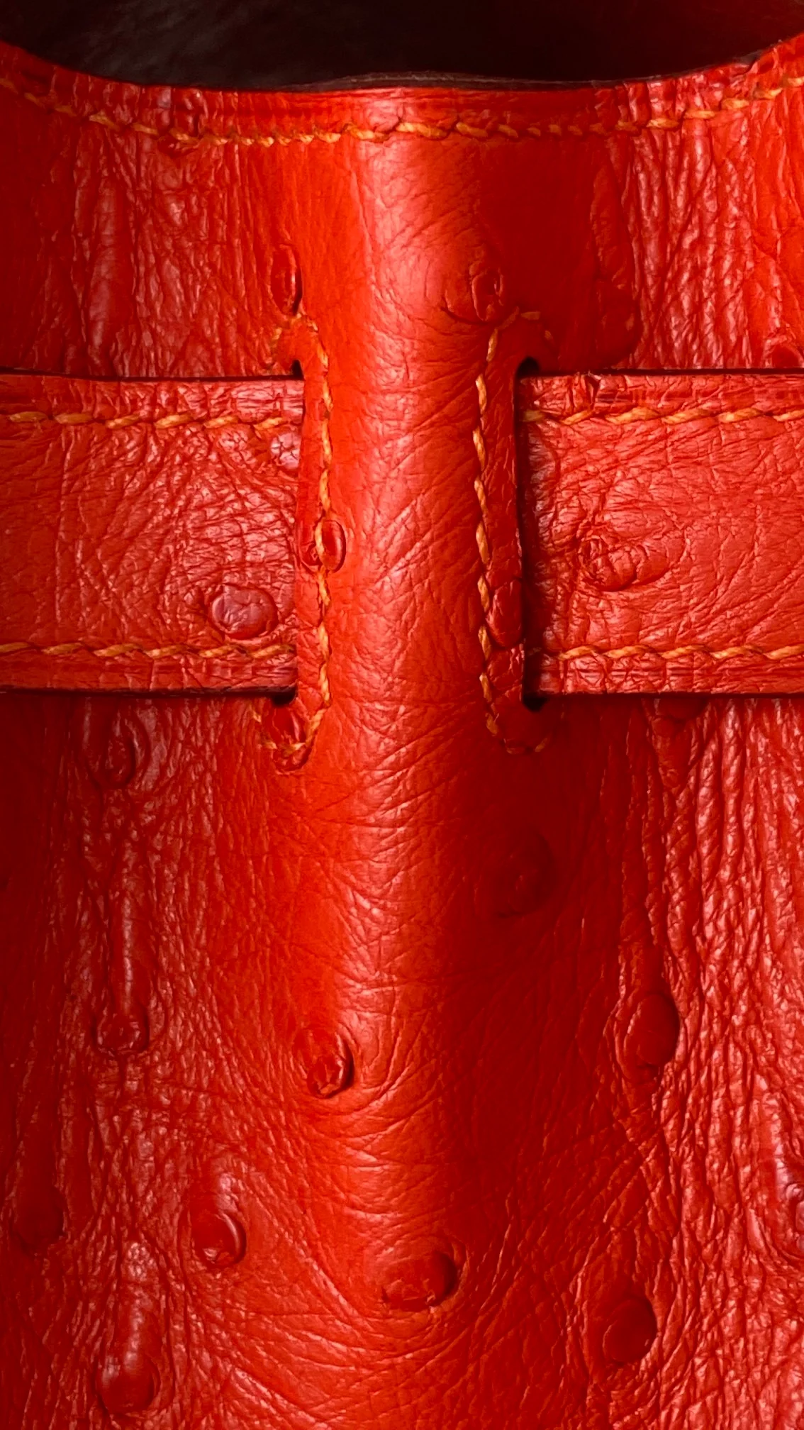 에르메스 켈리 28 셀리에 오스트리치 레드 골드 하드웨어 (100% HAND MADE)