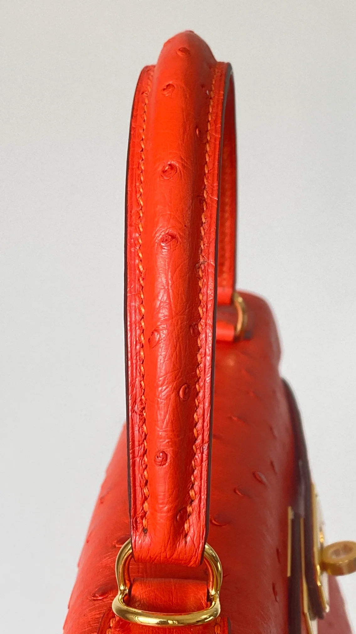 에르메스 켈리 28 셀리에 오스트리치 레드 골드 하드웨어 (100% HAND MADE)