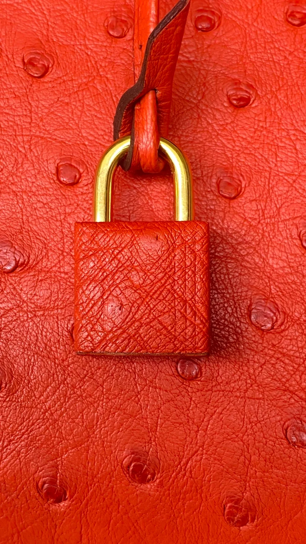 에르메스 켈리 28 셀리에 오스트리치 레드 골드 하드웨어 (100% HAND MADE)