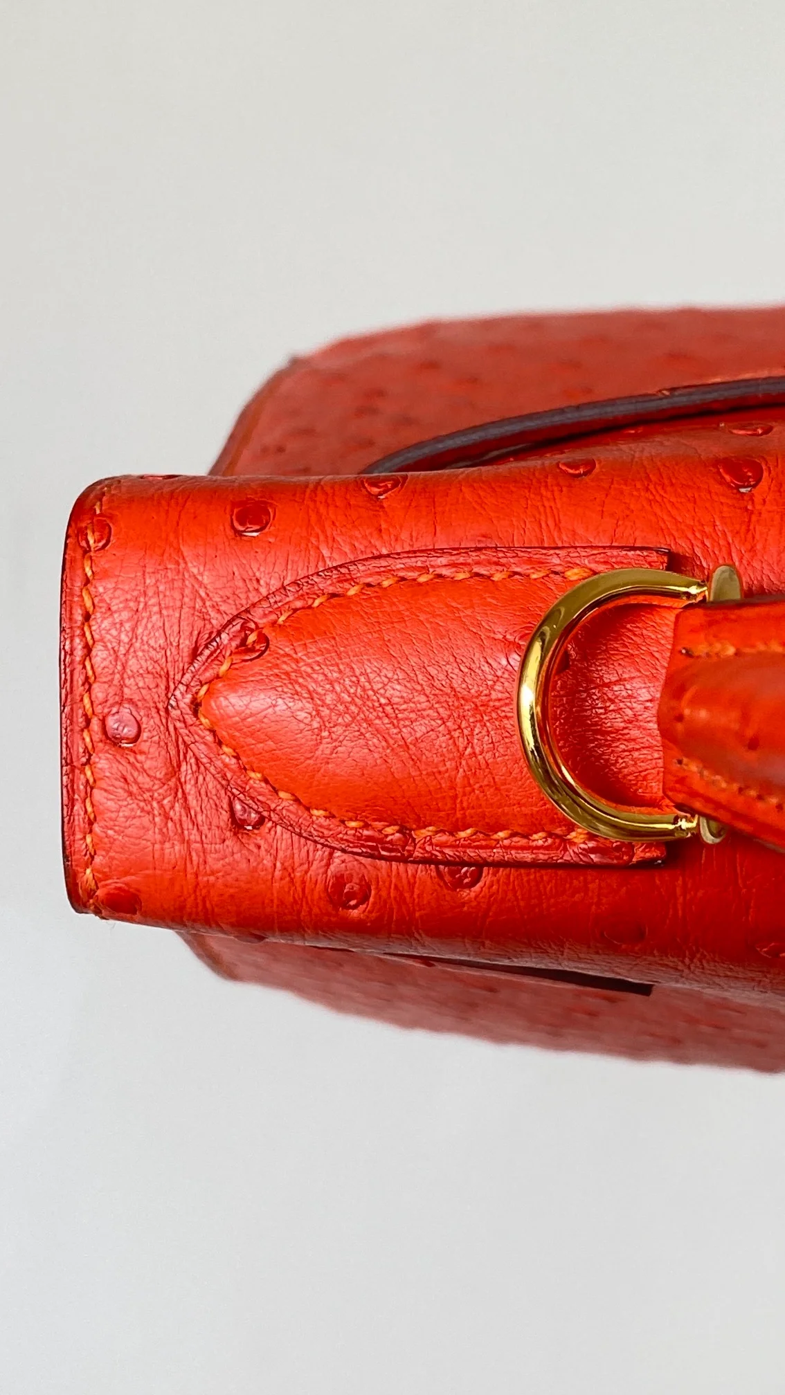 에르메스 켈리 28 셀리에 오스트리치 레드 골드 하드웨어 (100% HAND MADE)