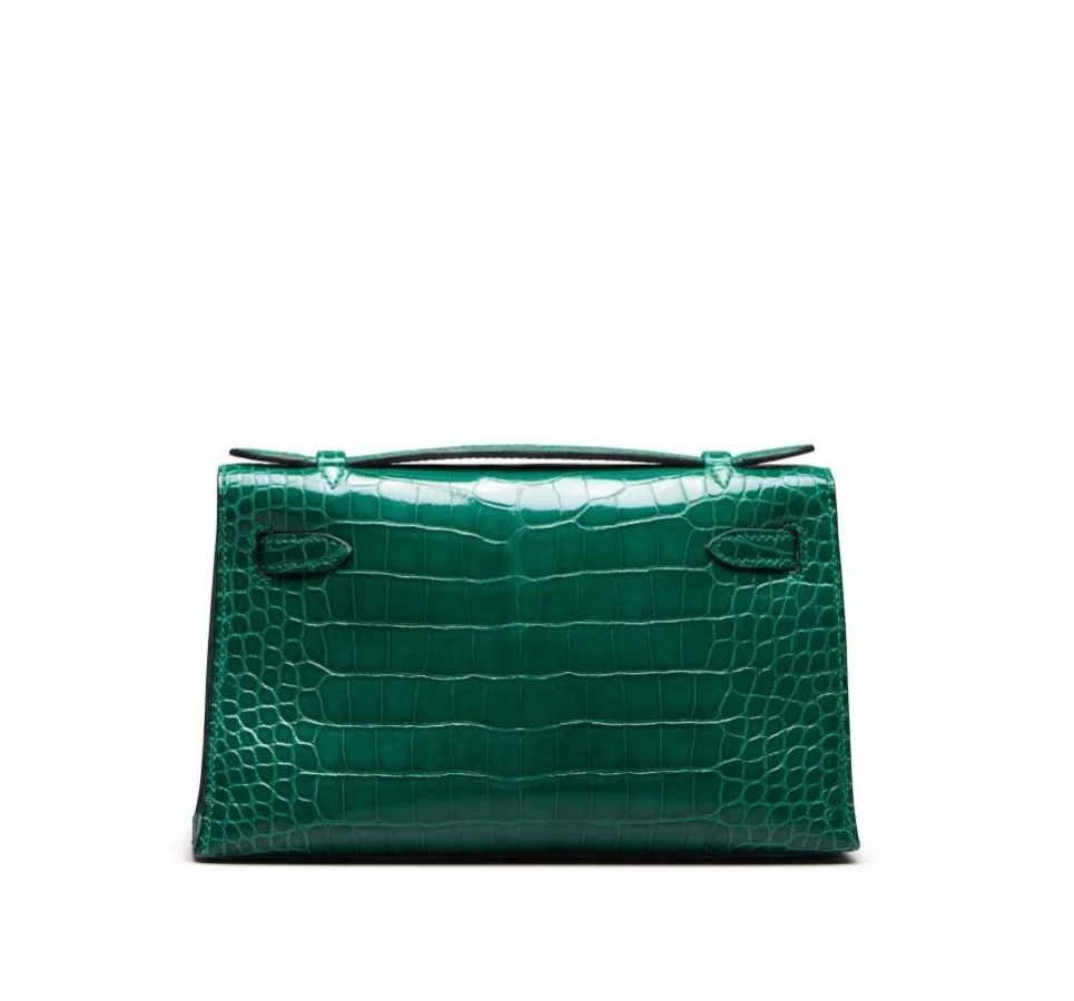 에르메스 켈리 포쉐트 엘리게이터 그린 골드 하드웨어 (100% HAND MADE)