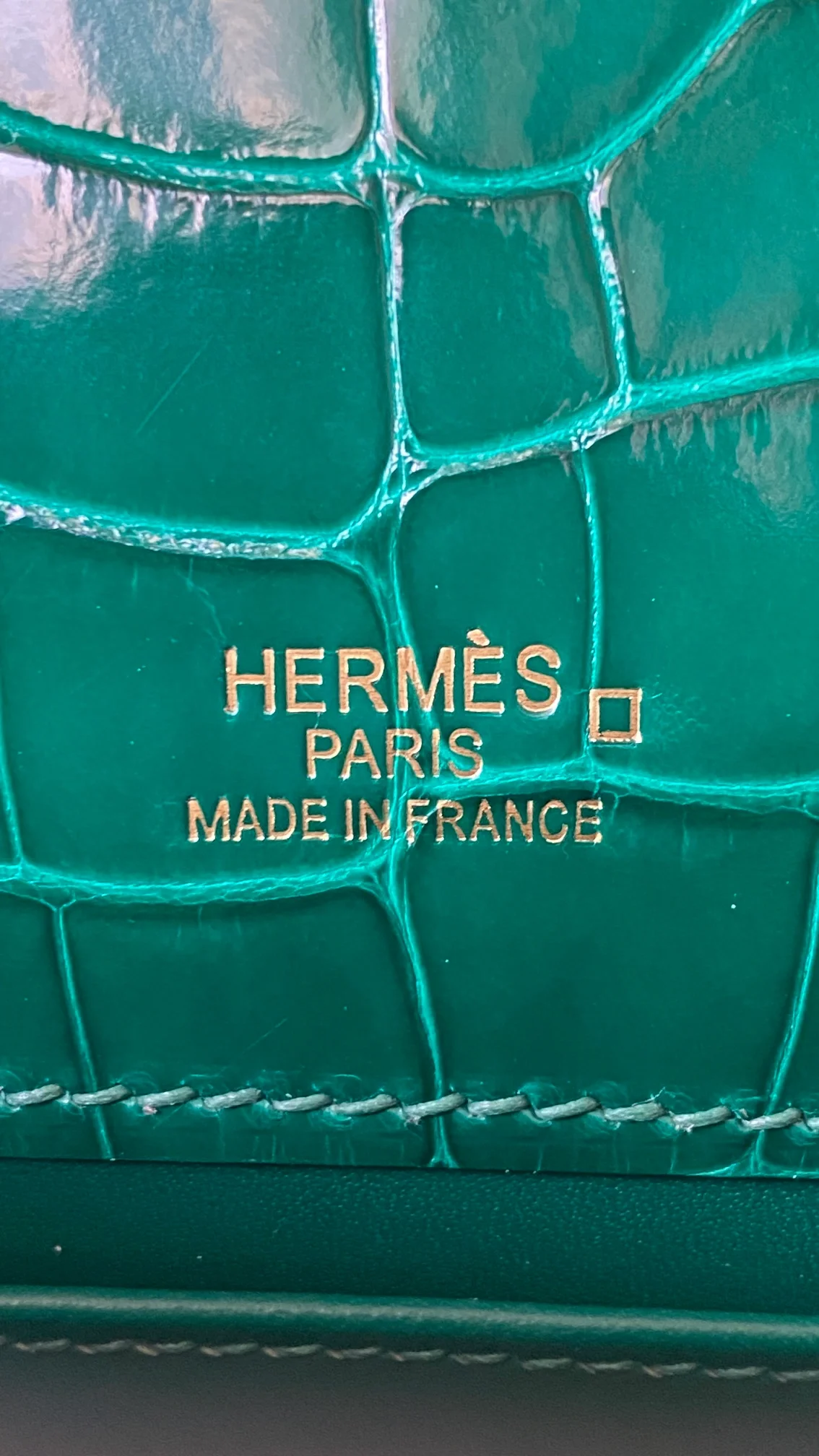 에르메스 켈리 포쉐트 엘리게이터 그린 골드 하드웨어 (100% HAND MADE)