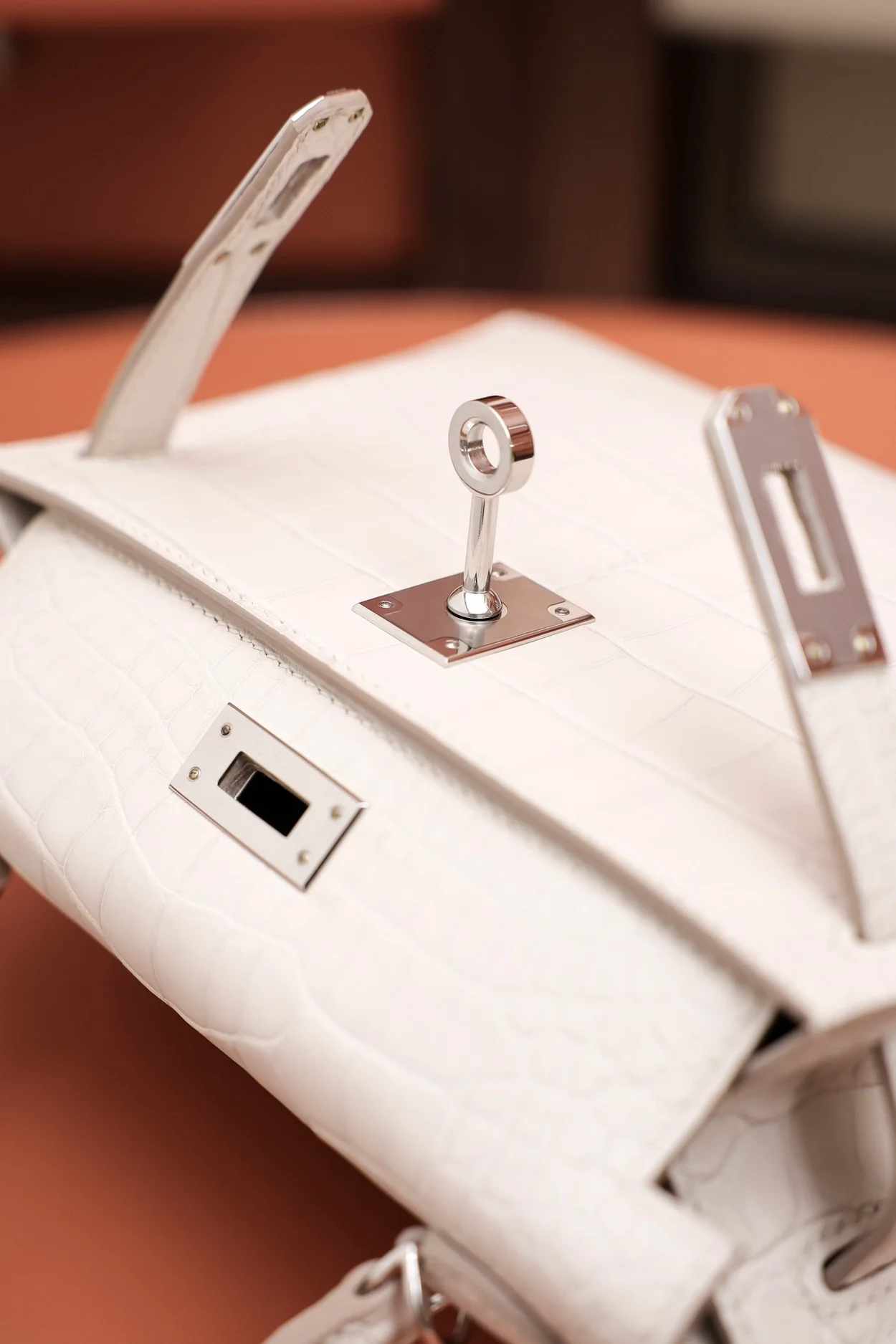 에르메스 미니 켈리 2 셀리에 엘리게이터 나타 팔라듐 하드웨어 (100% HAND MADE)