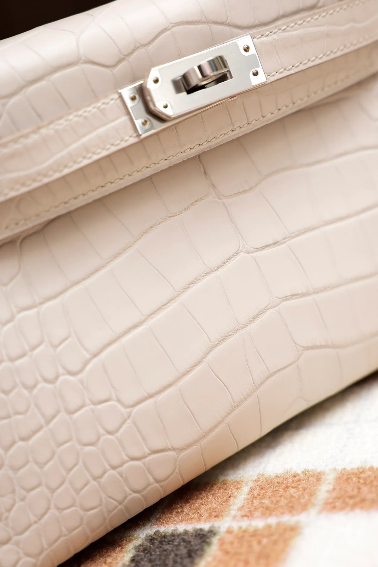 에르메스 미니 켈리 2 셀리에 엘리게이터 나타 팔라듐 하드웨어 (100% HAND MADE)