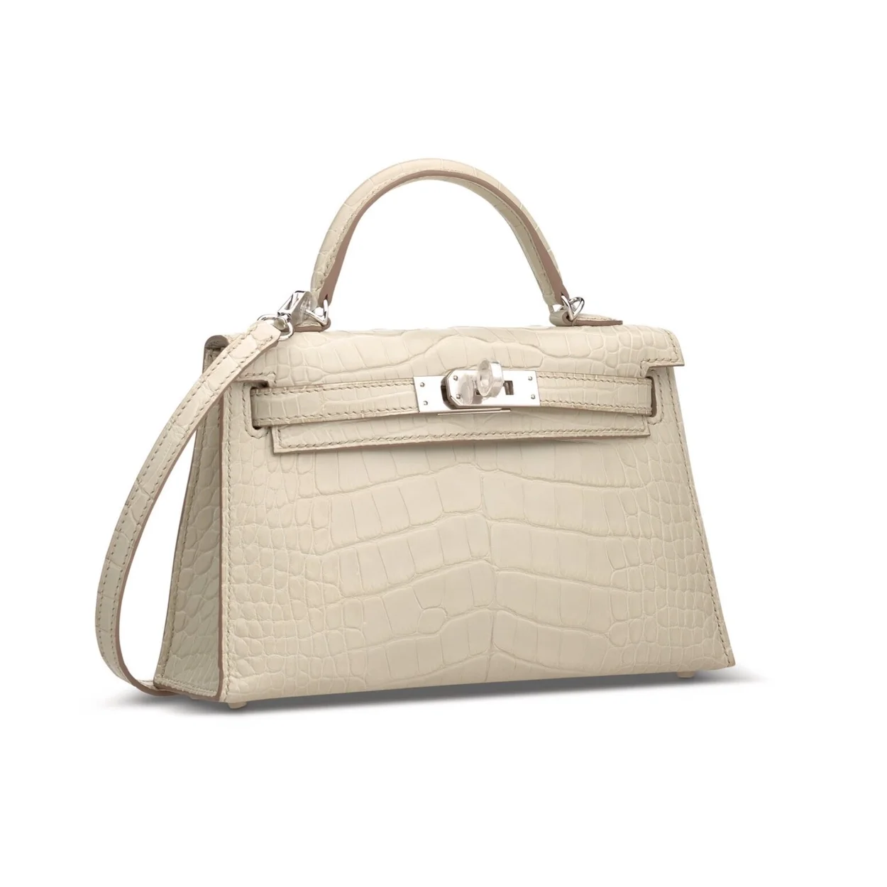 에르메스 미니 켈리 2 셀리에 크로커다일 베통 팔라듐 하드웨어 (100% HAND MADE)