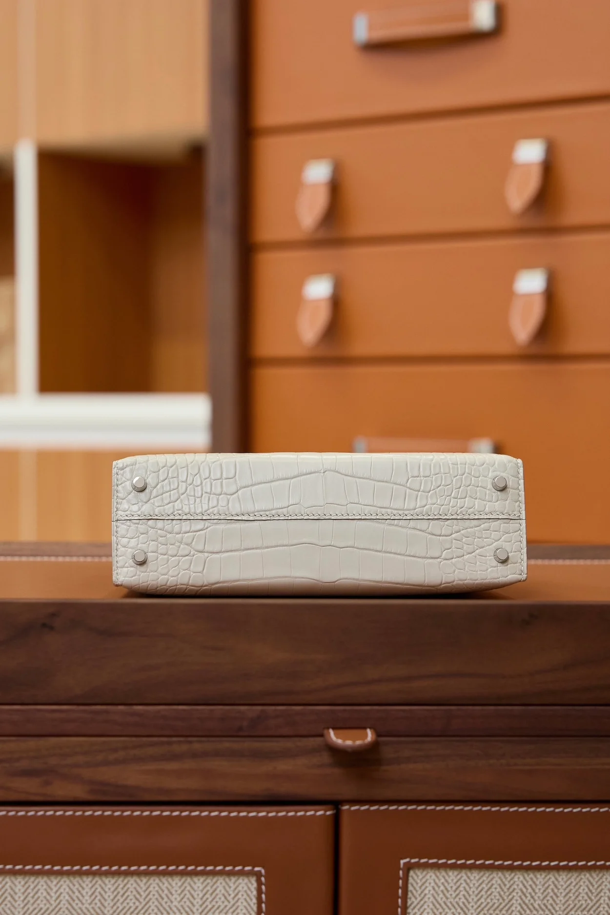 에르메스 미니 켈리 2 셀리에 크로커다일 베통 팔라듐 하드웨어 (100% HAND MADE)