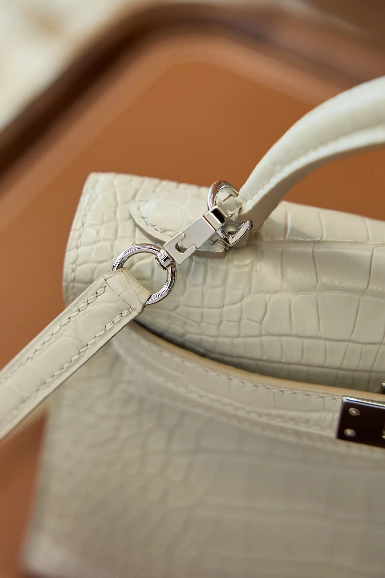 에르메스 미니 켈리 2 셀리에 크로커다일 베통 팔라듐 하드웨어 (100% HAND MADE)