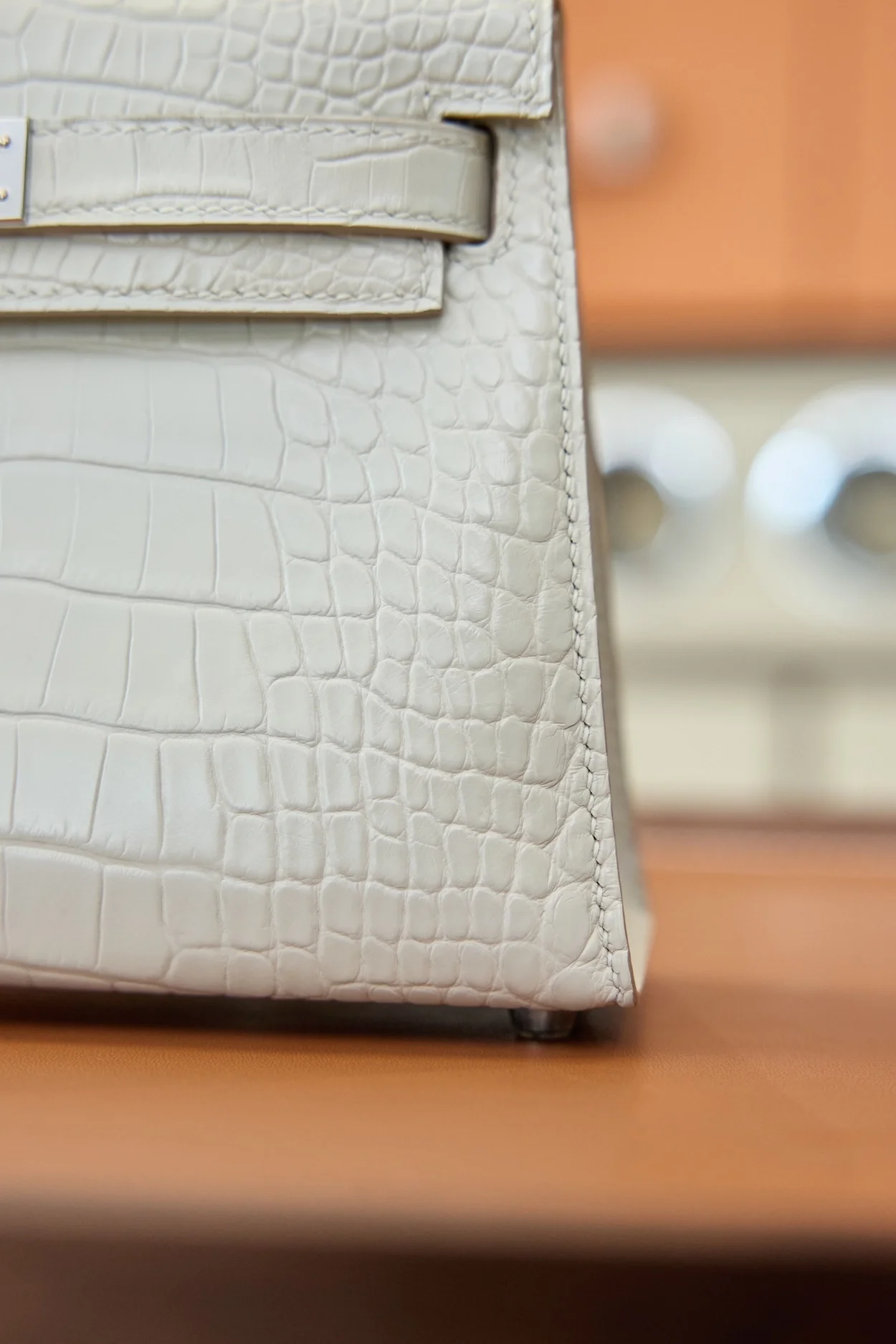 에르메스 미니 켈리 2 셀리에 크로커다일 베통 팔라듐 하드웨어 (100% HAND MADE)