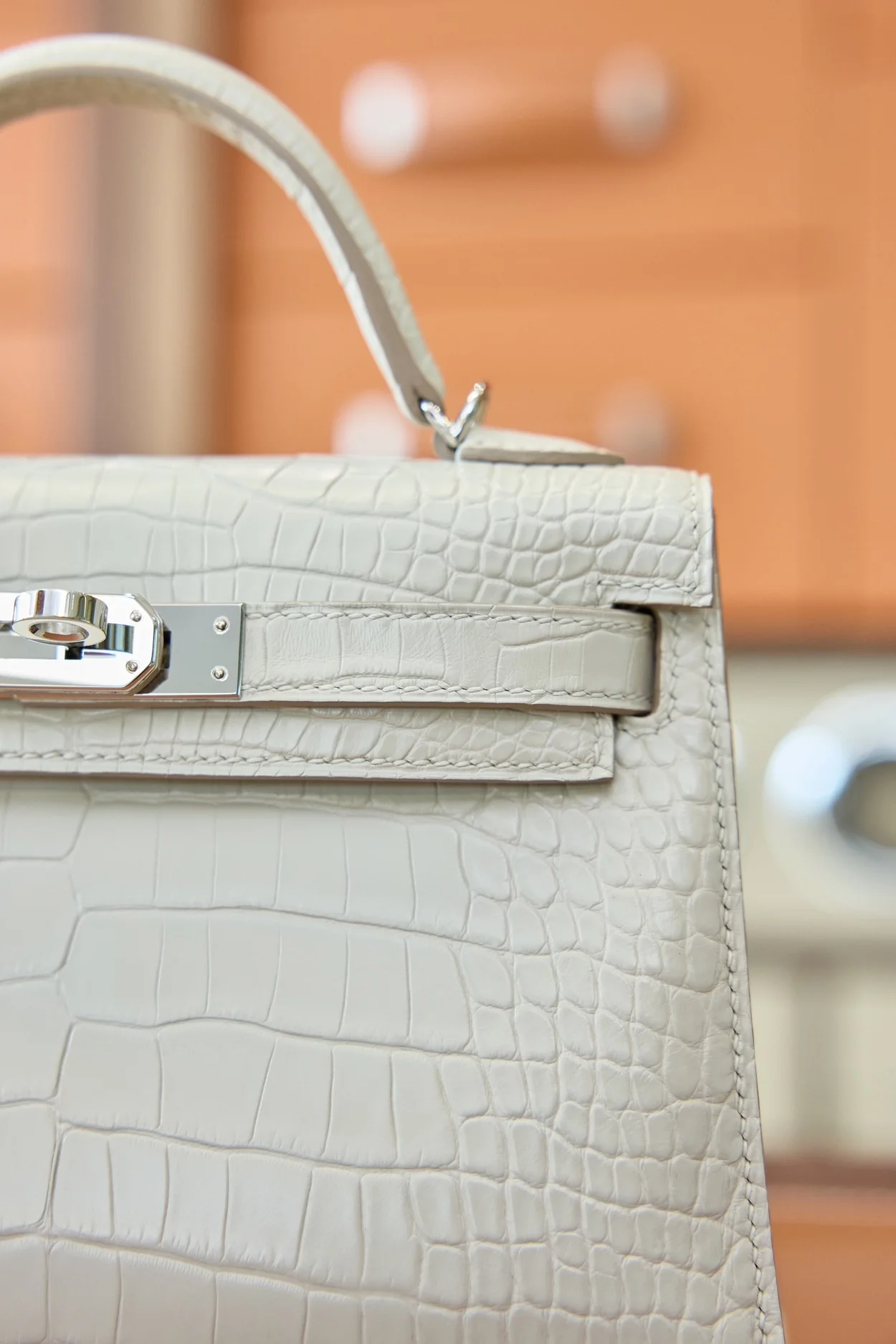 에르메스 미니 켈리 2 셀리에 크로커다일 베통 팔라듐 하드웨어 (100% HAND MADE)