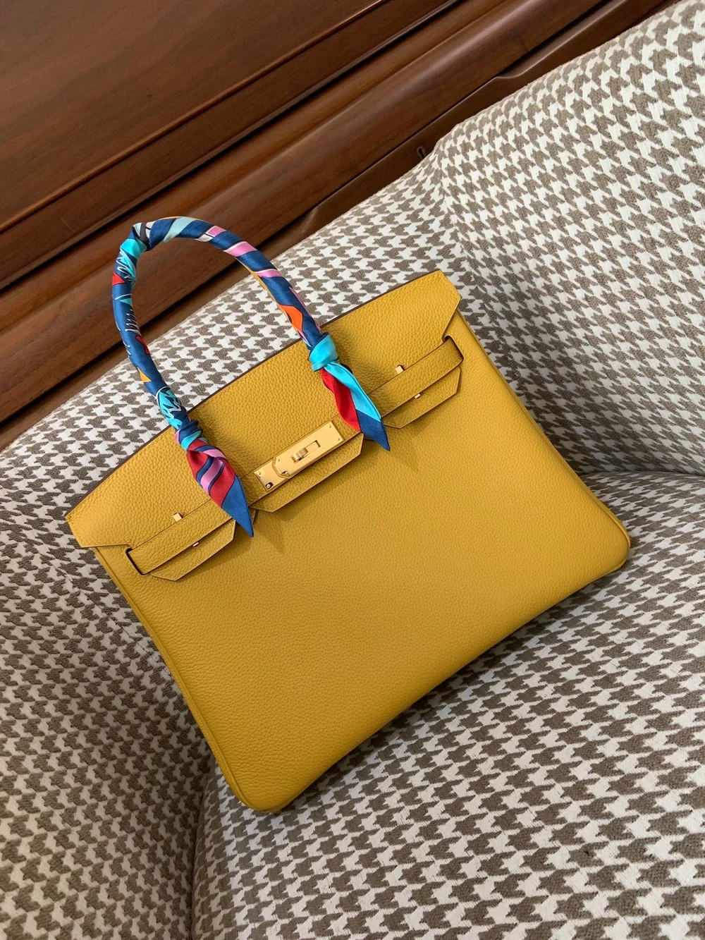 에르메스 버킨 30 르투르네 엠버 옐로우 골드 하드웨어 (100% HAND MADE)