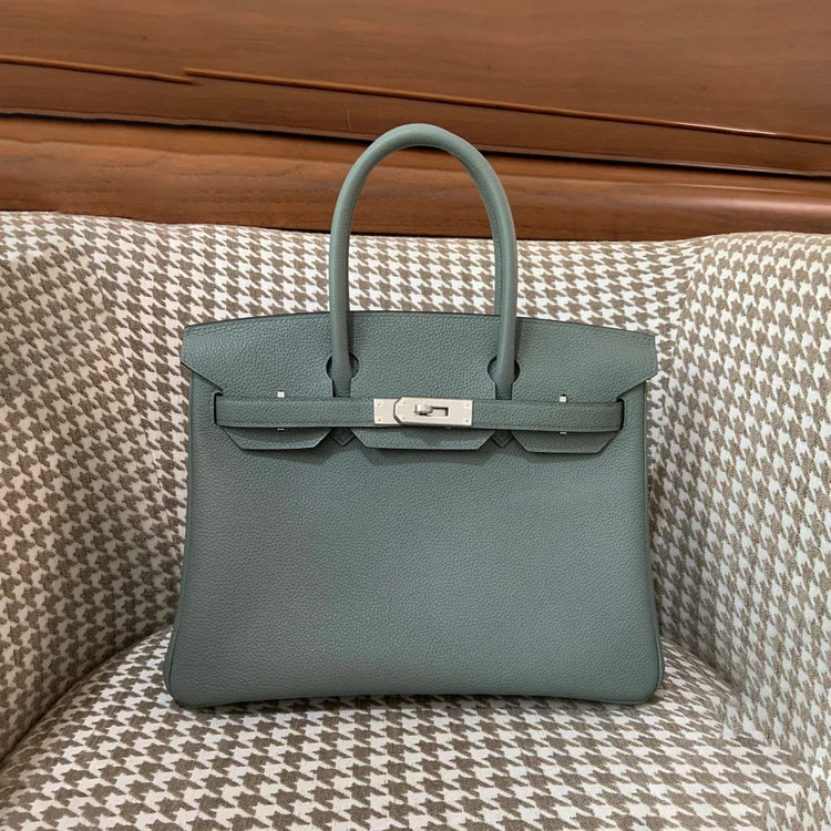 에르메스 버킨 30 르투르네 아몬드 그린 실버 하드웨어 (100% HAND MADE)