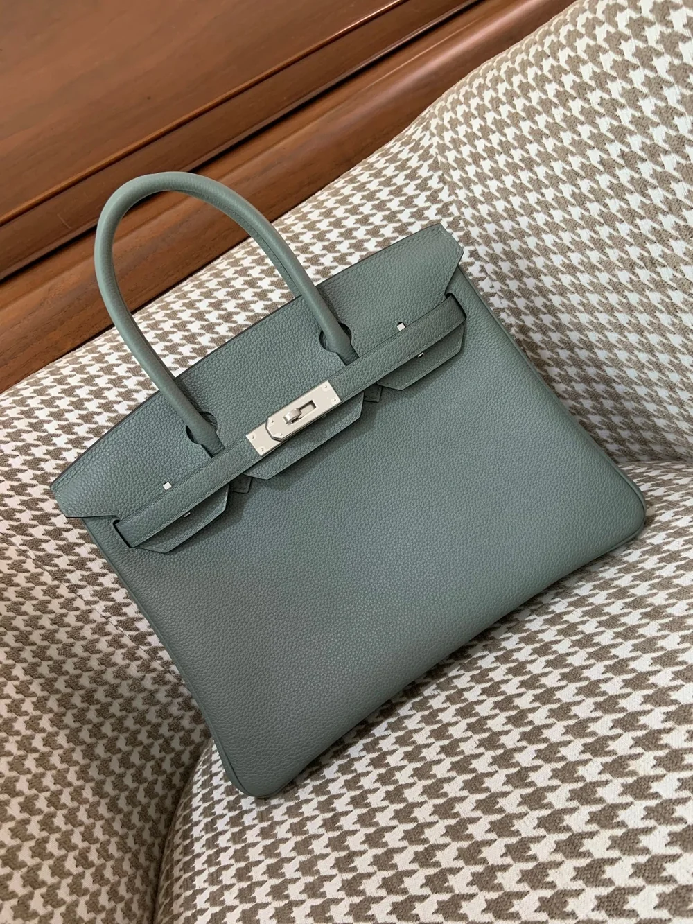 에르메스 버킨 30 르투르네 아몬드 그린 실버 하드웨어 (100% HAND MADE)