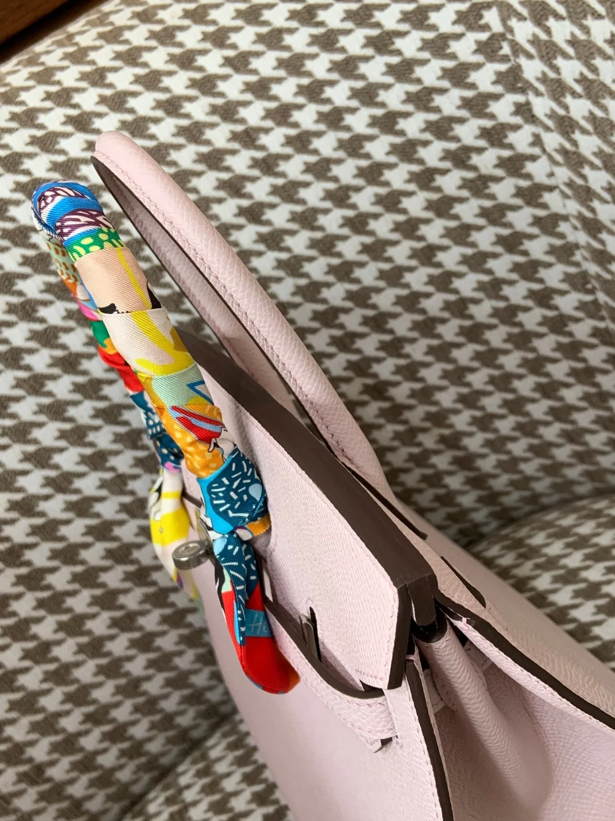 에르메스 버킨 25 셀리에 판타지 핑크 퍼플 실버 하드웨어 (100% HAND MADE)