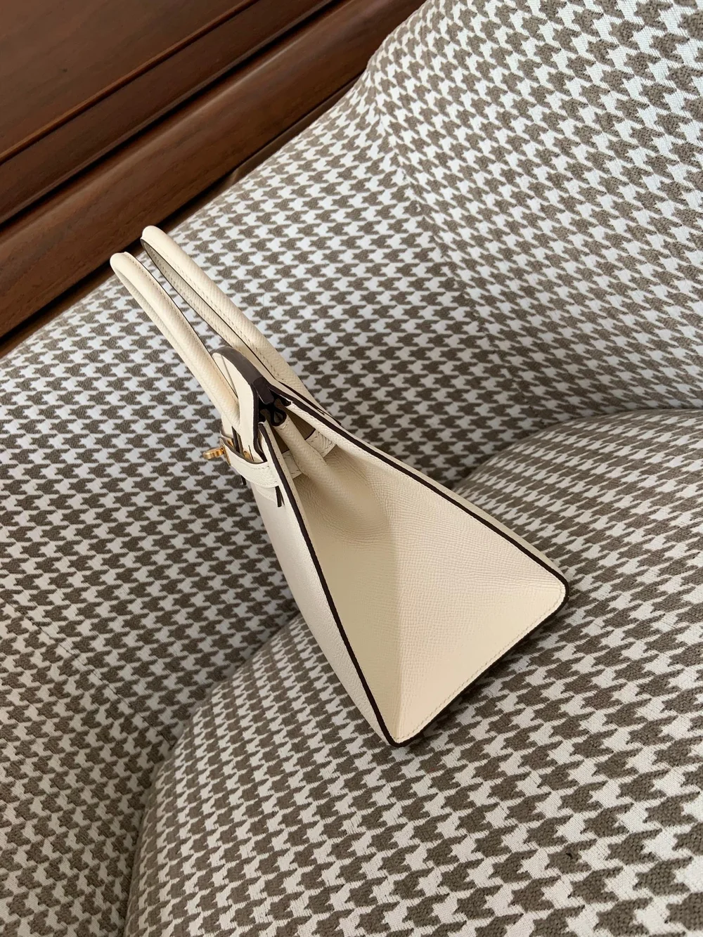 에르메스 버킨 25 셀리에 크림 화이트 골드 하드웨어 (100% HAND MADE)