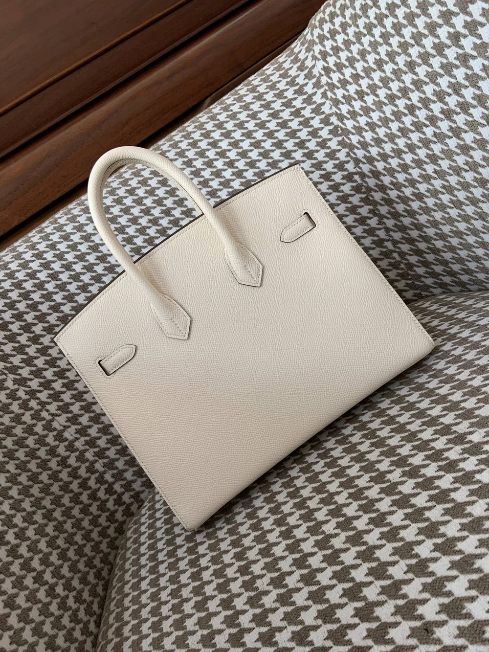 에르메스 버킨 25 셀리에 크림 화이트 골드 하드웨어 (100% HAND MADE)