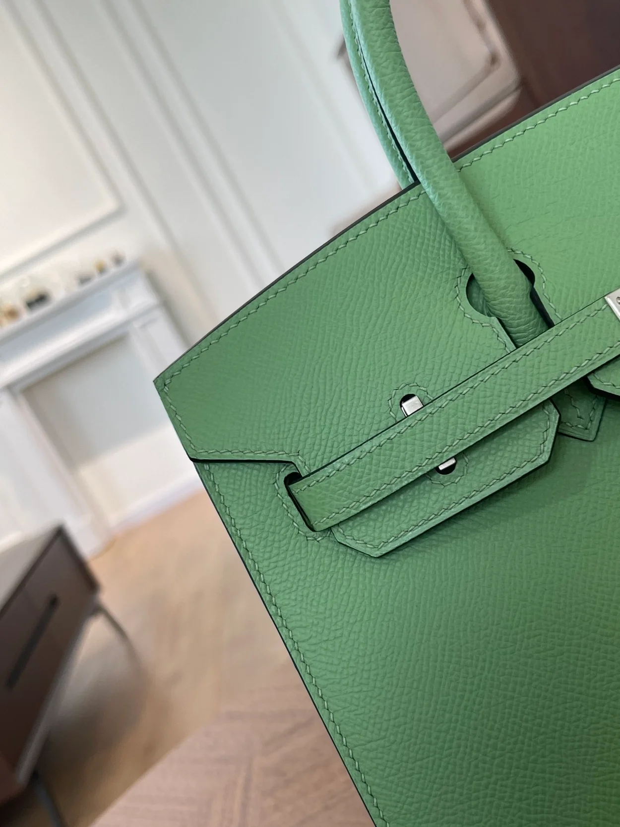 에르메스 버킨 25 셀리에 아보카도 그린 실버 하드웨어 (100% HAND MADE)