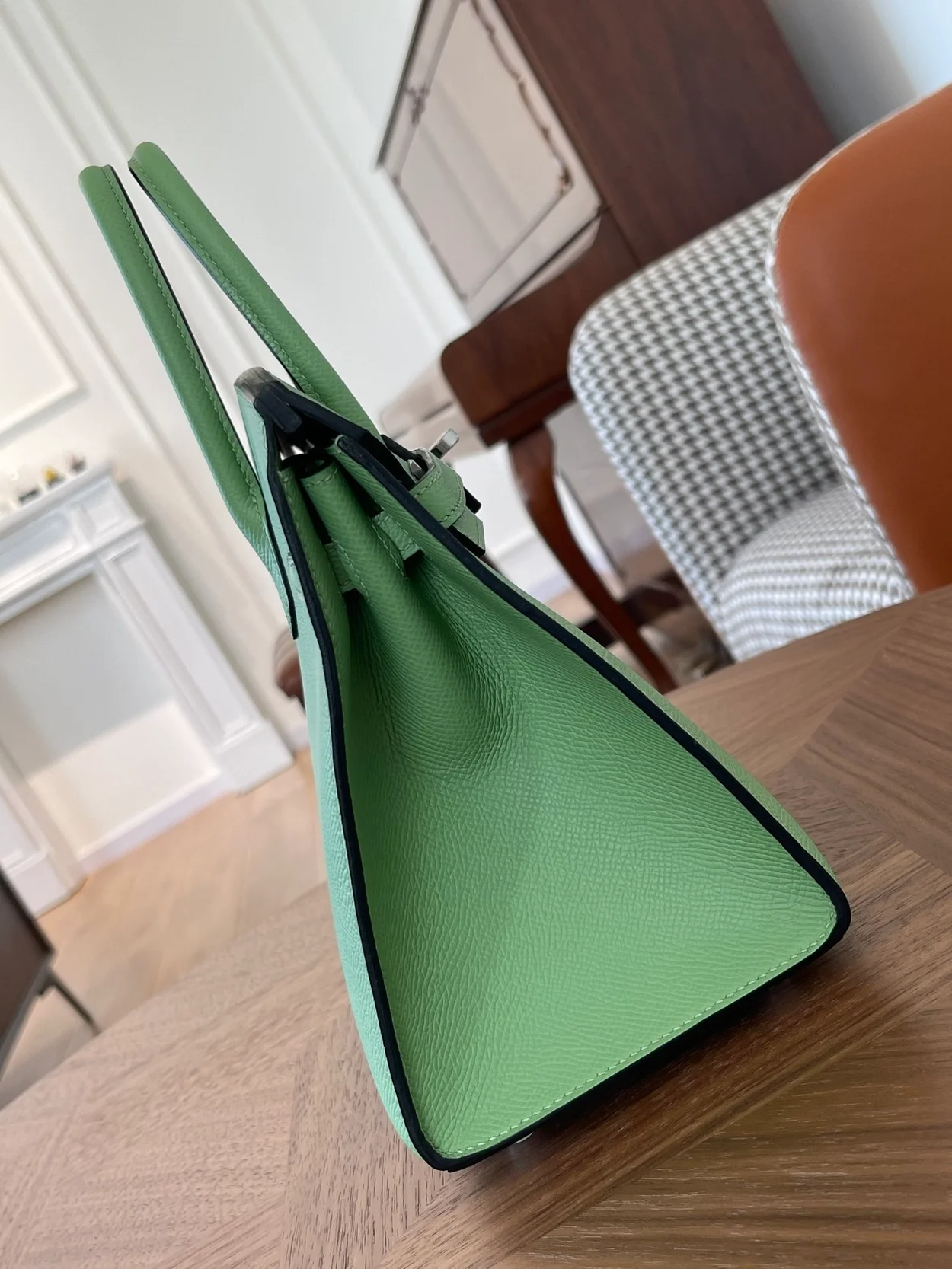 에르메스 버킨 25 셀리에 아보카도 그린 실버 하드웨어 (100% HAND MADE)