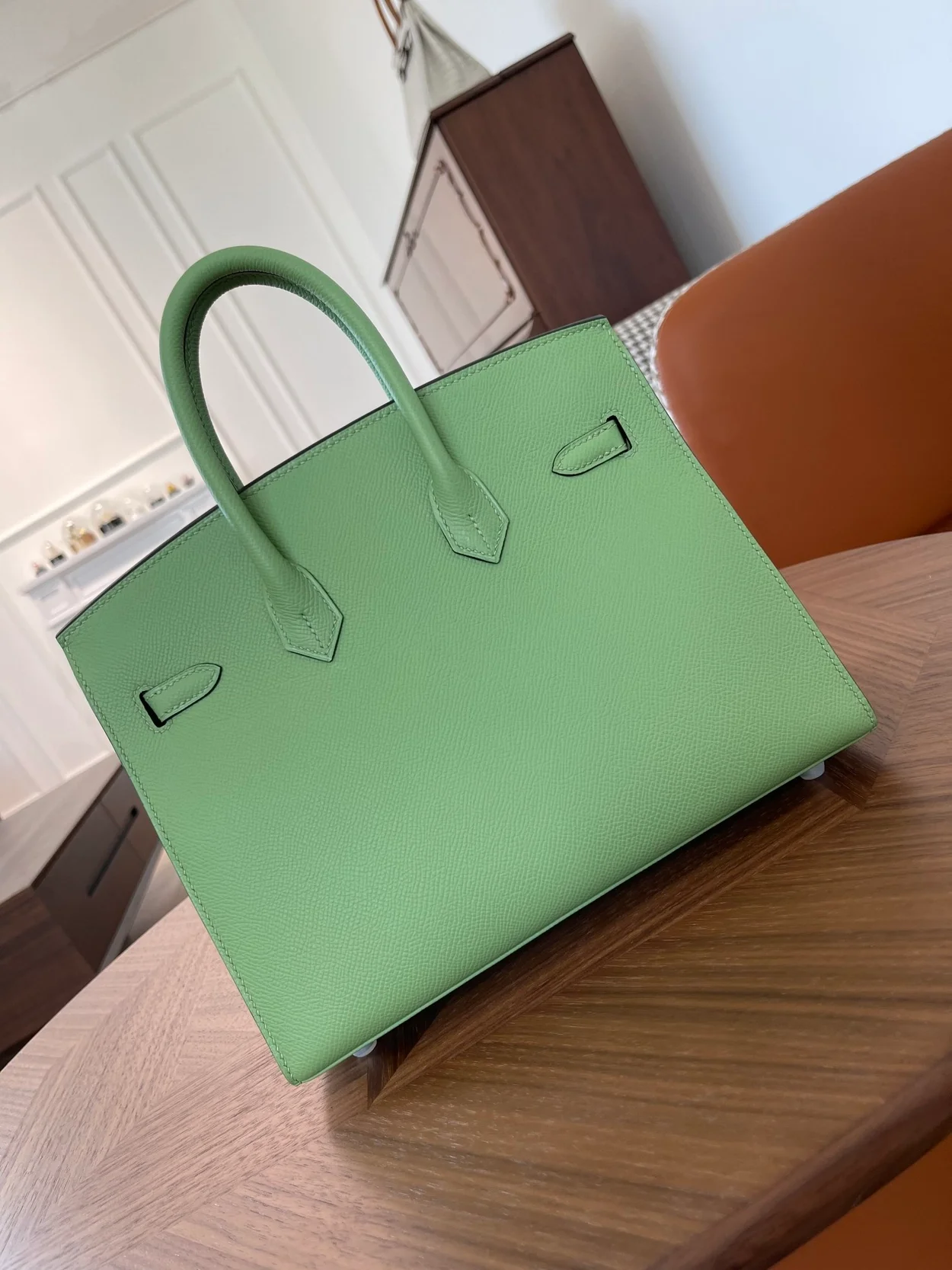 에르메스 버킨 25 셀리에 아보카도 그린 실버 하드웨어 (100% HAND MADE)