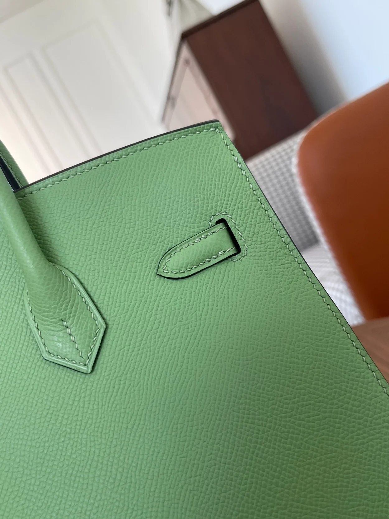 에르메스 버킨 25 셀리에 아보카도 그린 실버 하드웨어 (100% HAND MADE)