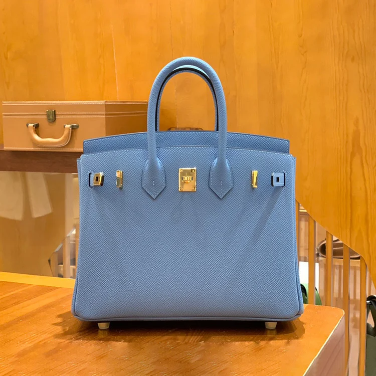 에르메스 버킨 25 르투르네 헤븐 블루 골드 하드웨어 (100% HAND MADE)