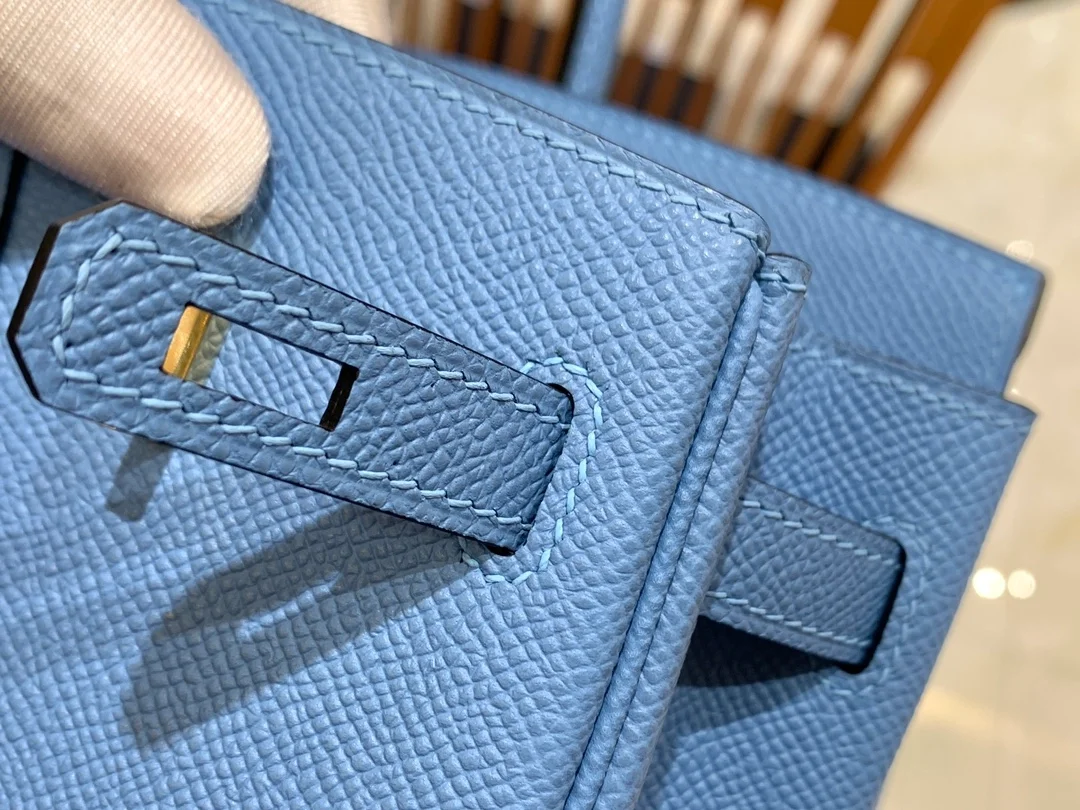 에르메스 버킨 25 르투르네 헤븐 블루 골드 하드웨어 (100% HAND MADE)