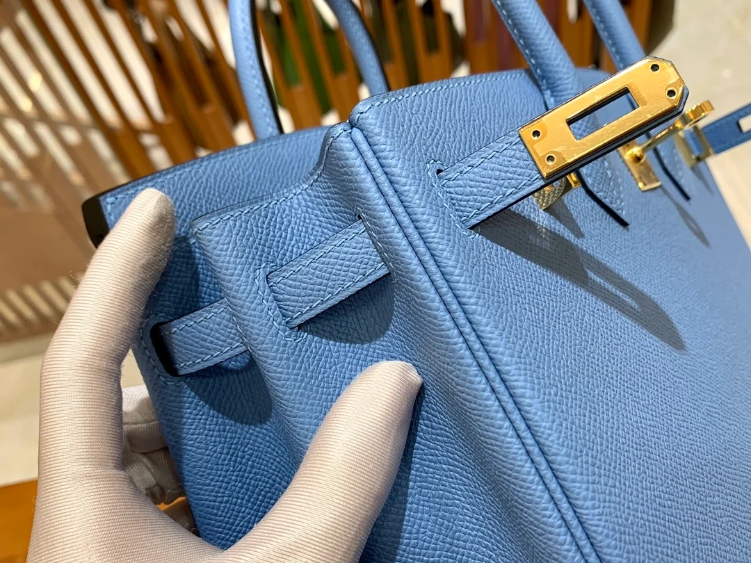 에르메스 버킨 25 르투르네 헤븐 블루 골드 하드웨어 (100% HAND MADE)