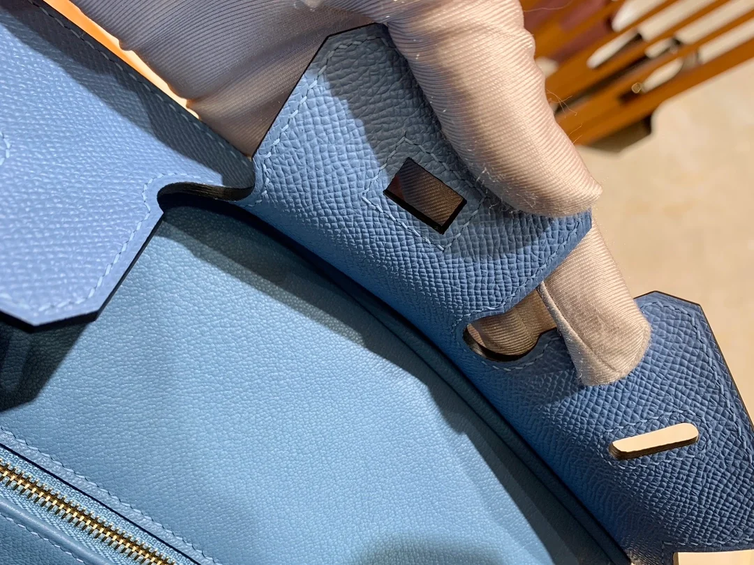 에르메스 버킨 25 르투르네 헤븐 블루 골드 하드웨어 (100% HAND MADE)