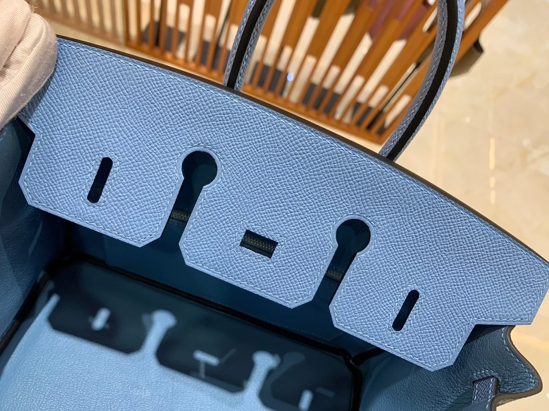 에르메스 버킨 25 르투르네 헤븐 블루 골드 하드웨어 (100% HAND MADE)