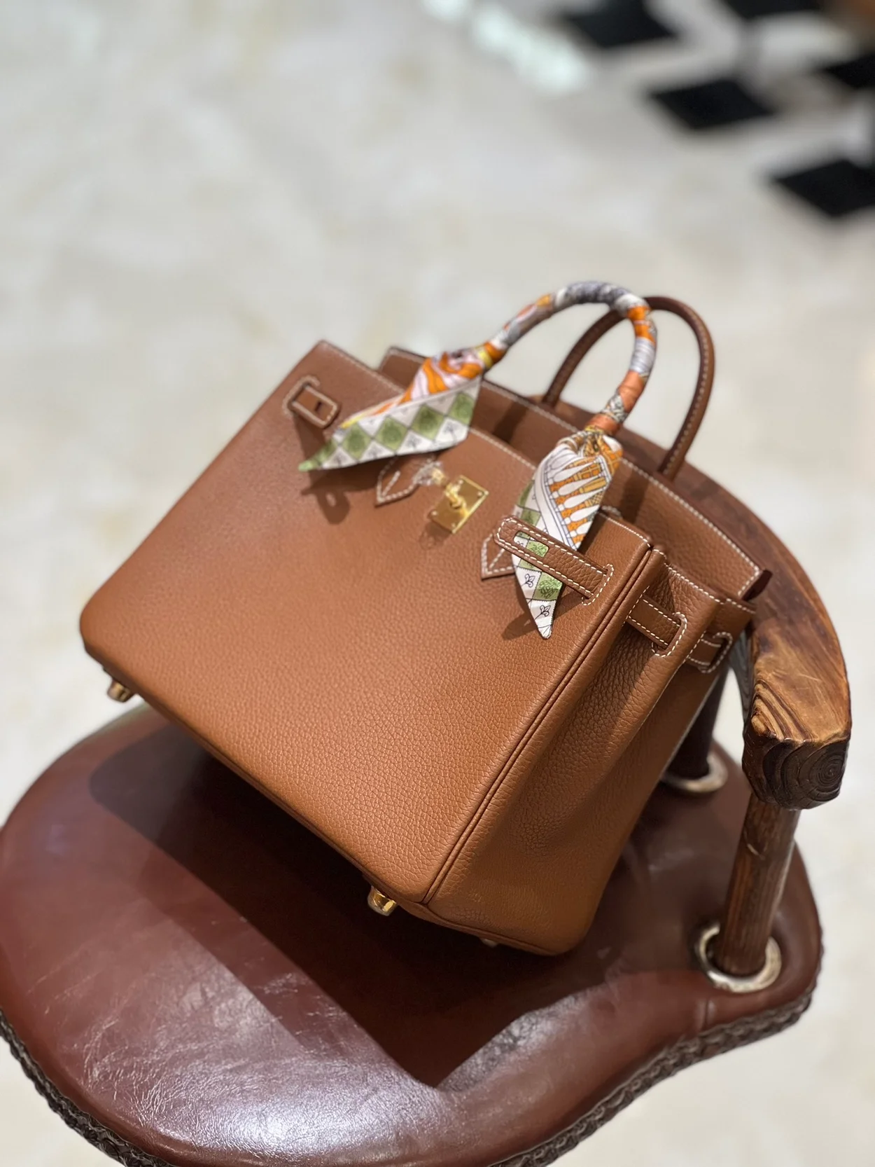 에르메스 버킨 25 르투르네 골든 브라운 골드 하드웨어 (100% HAND MADE)