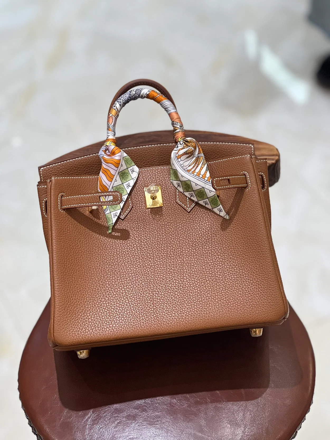 에르메스 버킨 25 르투르네 골든 브라운 골드 하드웨어 (100% HAND MADE)