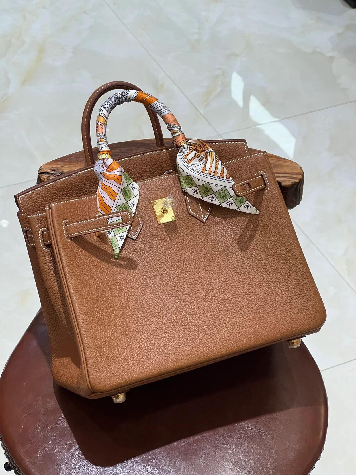 에르메스 버킨 25 르투르네 골든 브라운 골드 하드웨어 (100% HAND MADE)