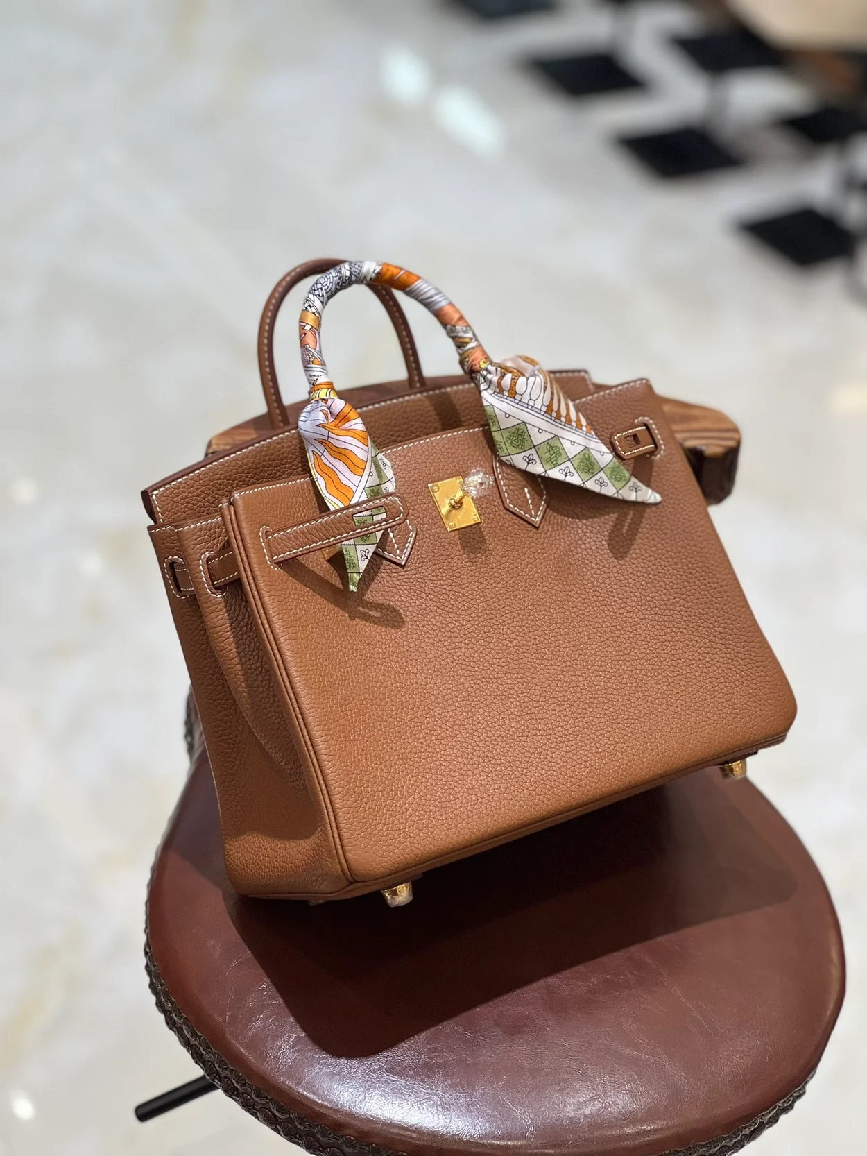 에르메스 버킨 25 르투르네 골든 브라운 골드 하드웨어 (100% HAND MADE)