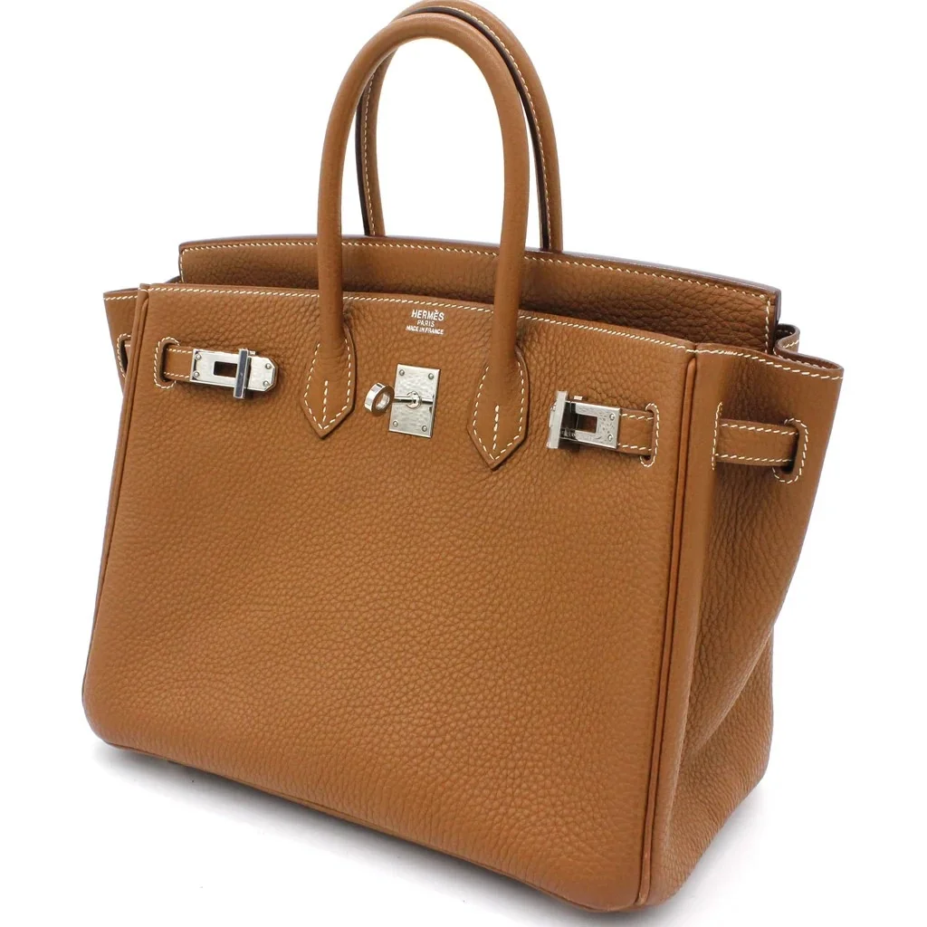 에르메스 버킨 25 르투르네 골든 브라운 실버 하드웨어 (100% HAND MADE)