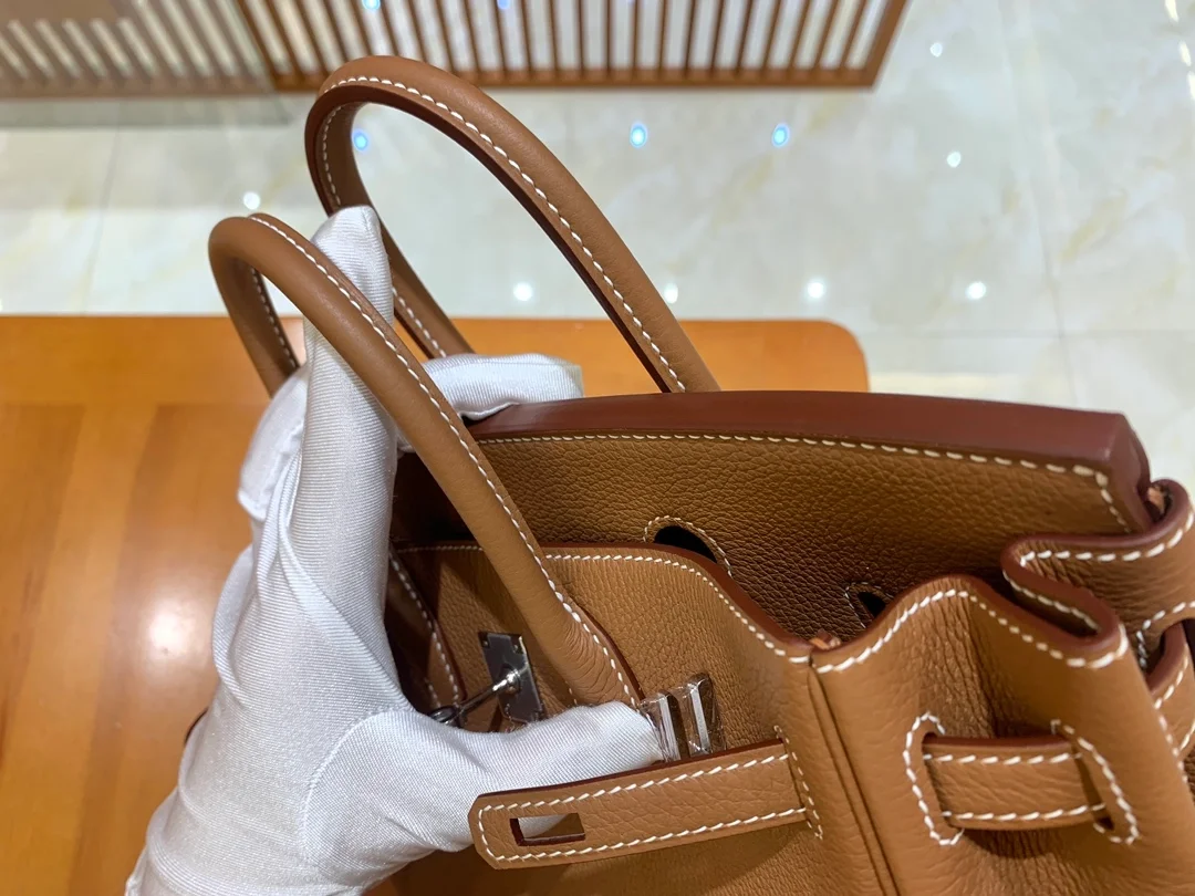 에르메스 버킨 25 르투르네 골든 브라운 실버 하드웨어 (100% HAND MADE)